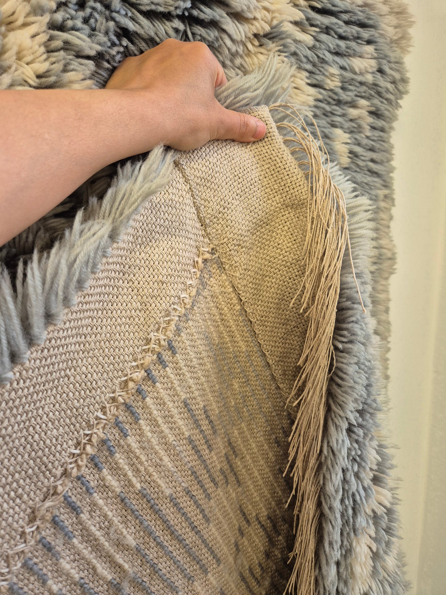 Wall Rug , Kirsti Ilvessalo "Linnunrata"  | Finnish Mid Century Wall Hanging | Scandinavian Wool Textile Art | 90 x 135 cm