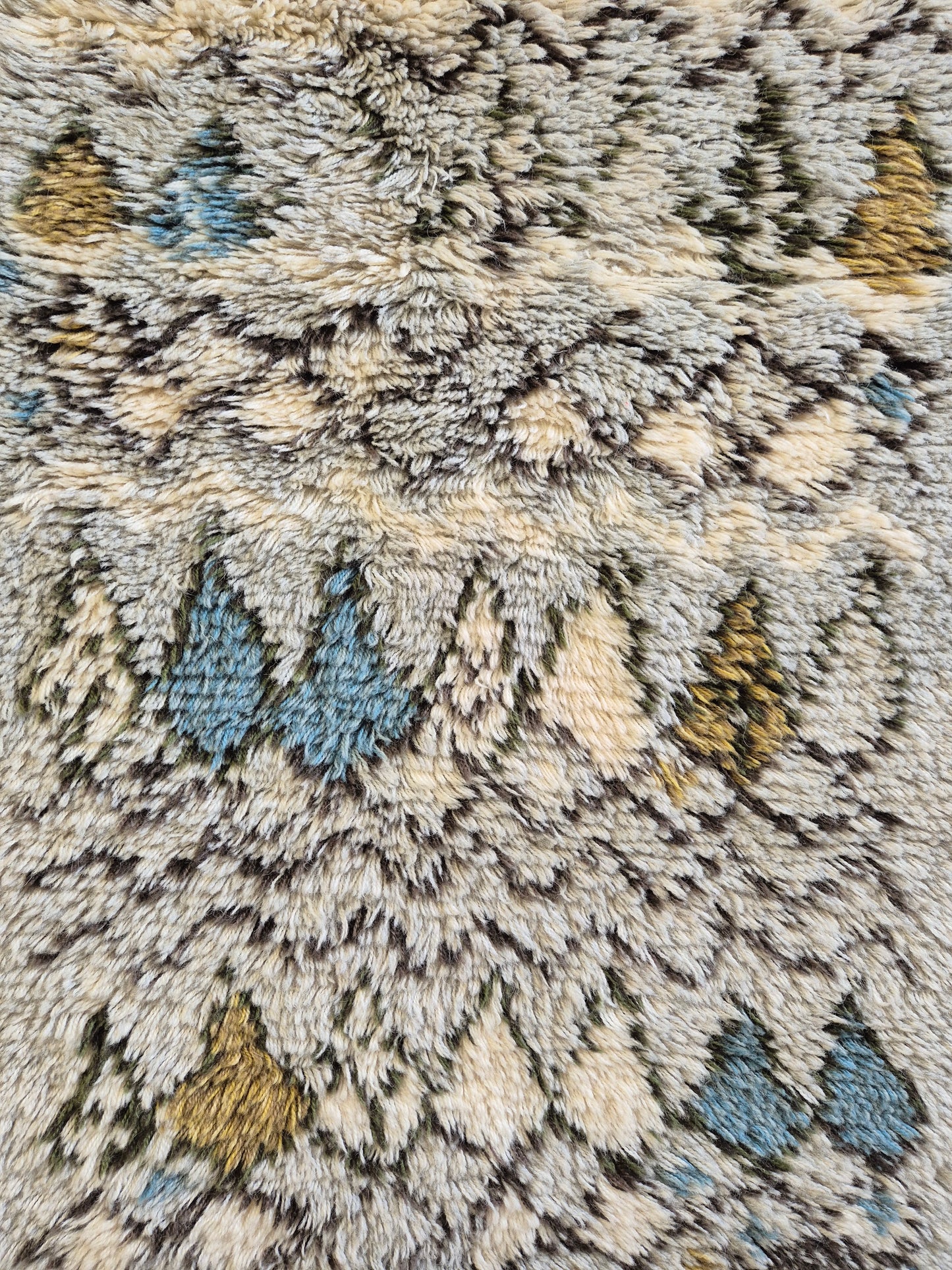 Vintage Hulda Potila Ryijy Wall Hanging Rug 90x175 cm Finnish Wool Textile Art