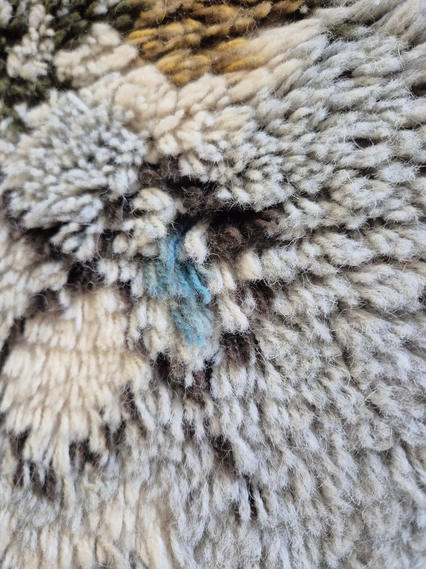 Vintage Hulda Potila Ryijy Wall Hanging Rug 90x175 cm Finnish Wool Textile Art