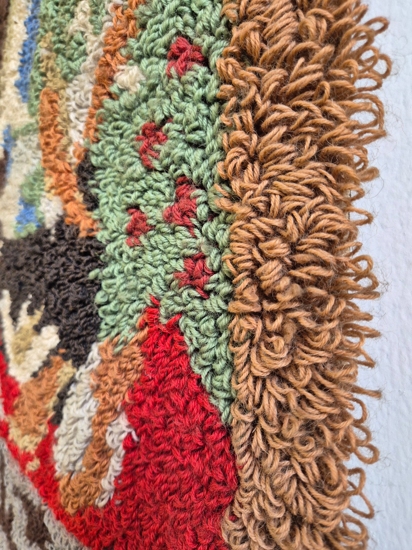 Vintage Finnish Tuhkimo Ryijy Wall Hanging | Cinderella Wool Rug | 1970s Scandinavian Textile Art | 100 x 130 cm