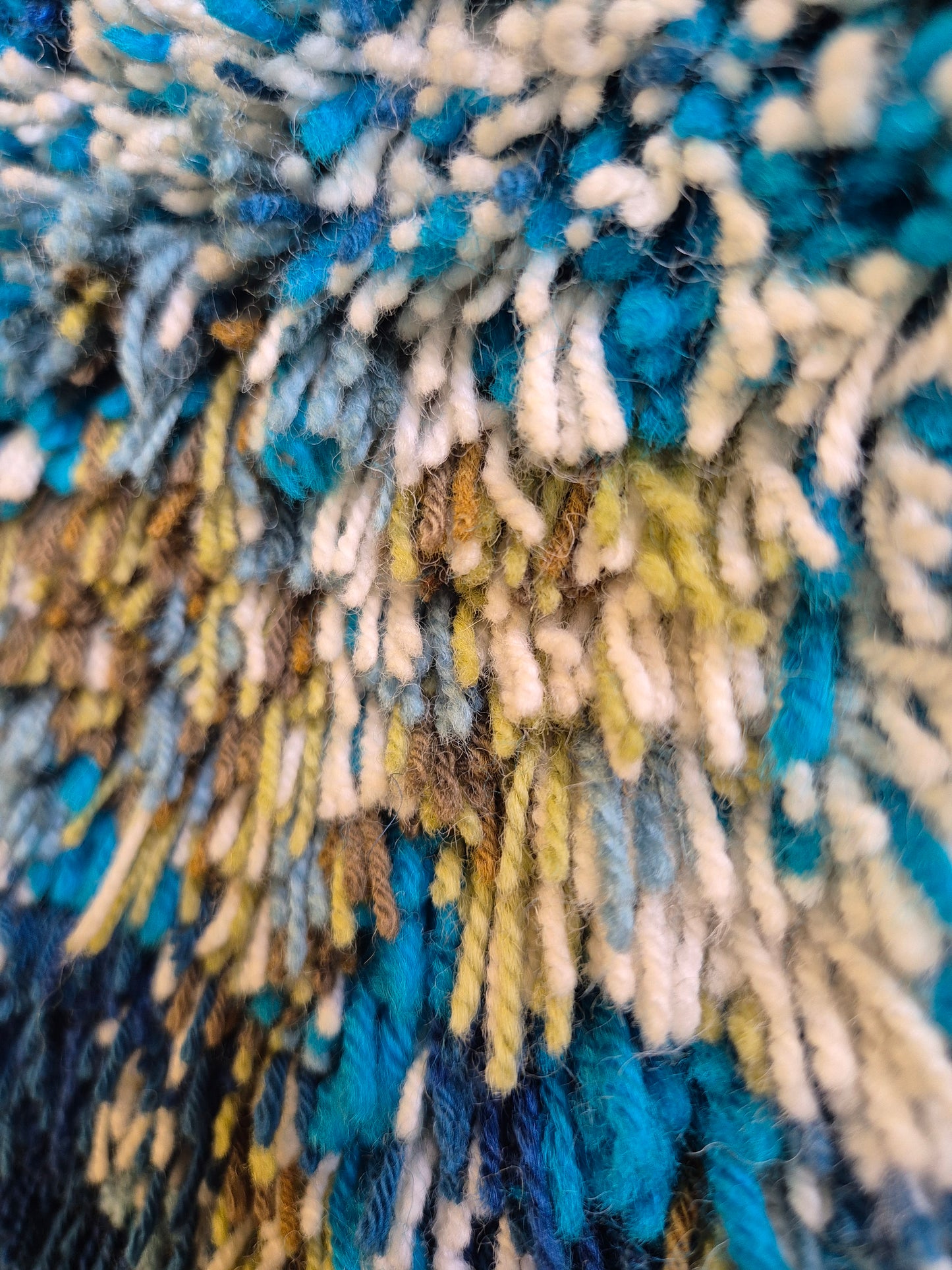 Terttu Tomero "Jäähinen" Ryijy | Finnish Mid-Century Wall Hanging | Blue Scandinavian Textile Art | 67 x 170 cm
