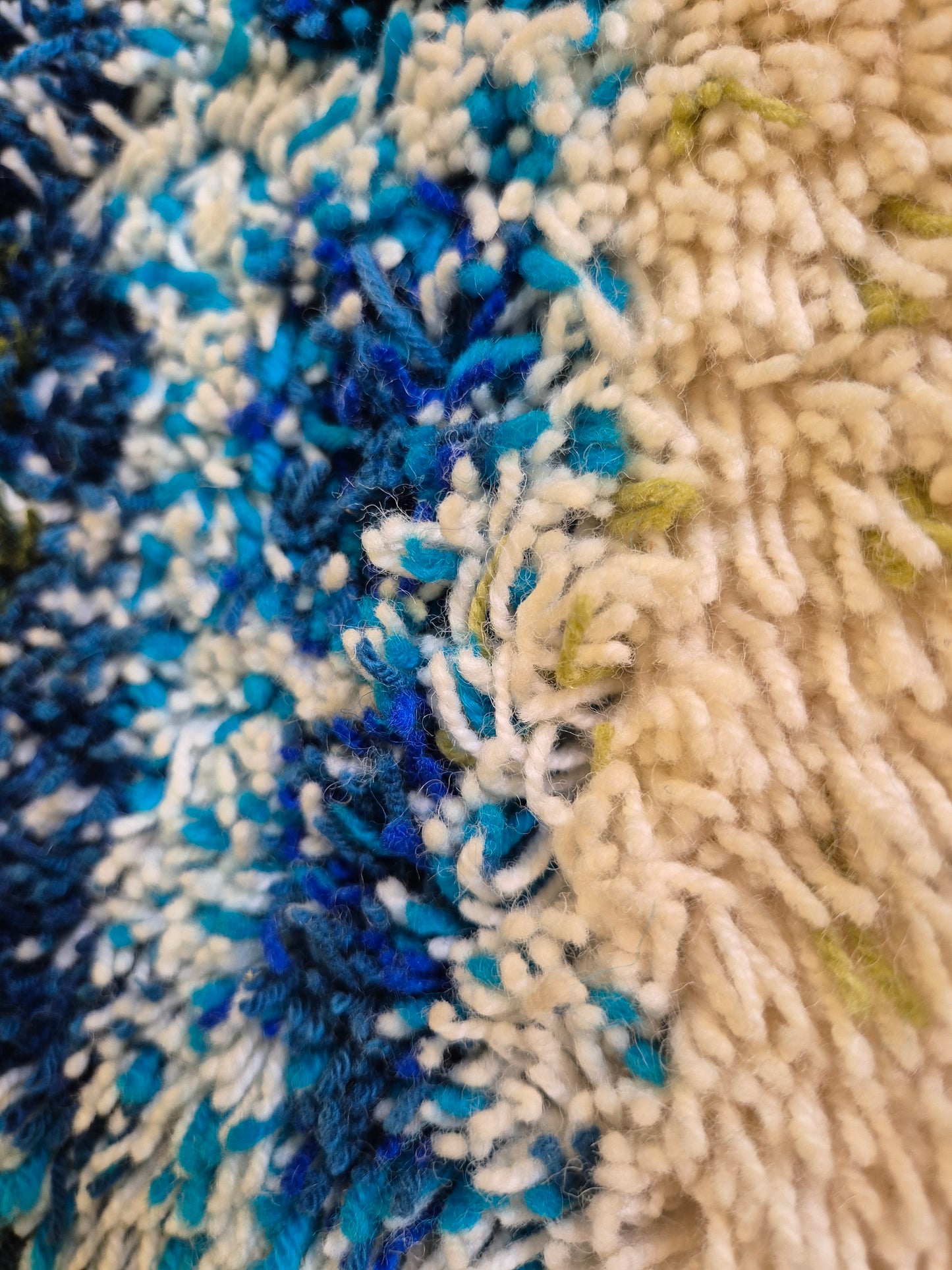 Terttu Tomero "Jäähinen" Ryijy | Finnish Mid-Century Wall Hanging | Blue Scandinavian Textile Art | 67 x 170 cm