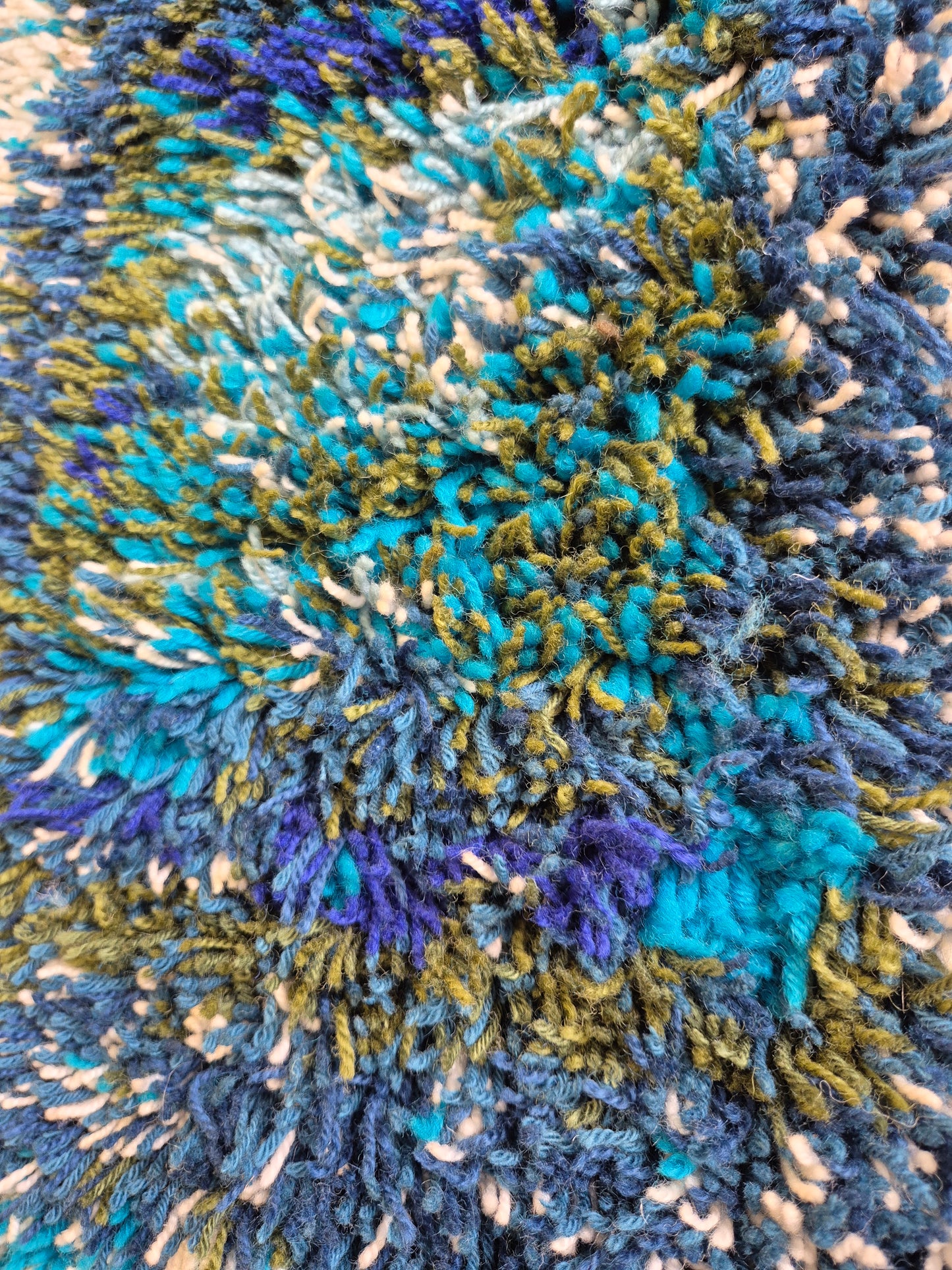 Terttu Tomero "Jäähinen" Ryijy | Finnish Mid-Century Wall Hanging | Blue Scandinavian Textile Art | 67 x 170 cm