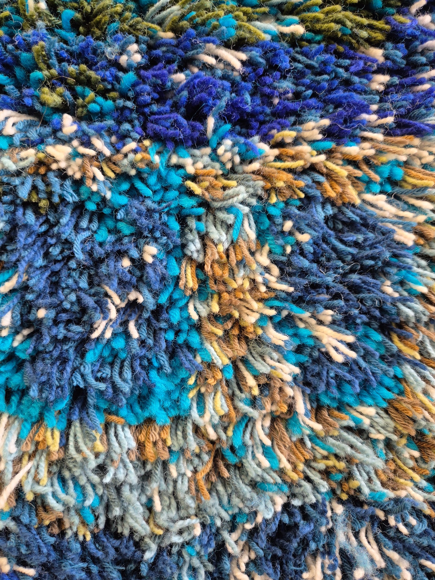 Terttu Tomero "Jäähinen" Ryijy | Finnish Mid-Century Wall Hanging | Blue Scandinavian Textile Art | 67 x 170 cm