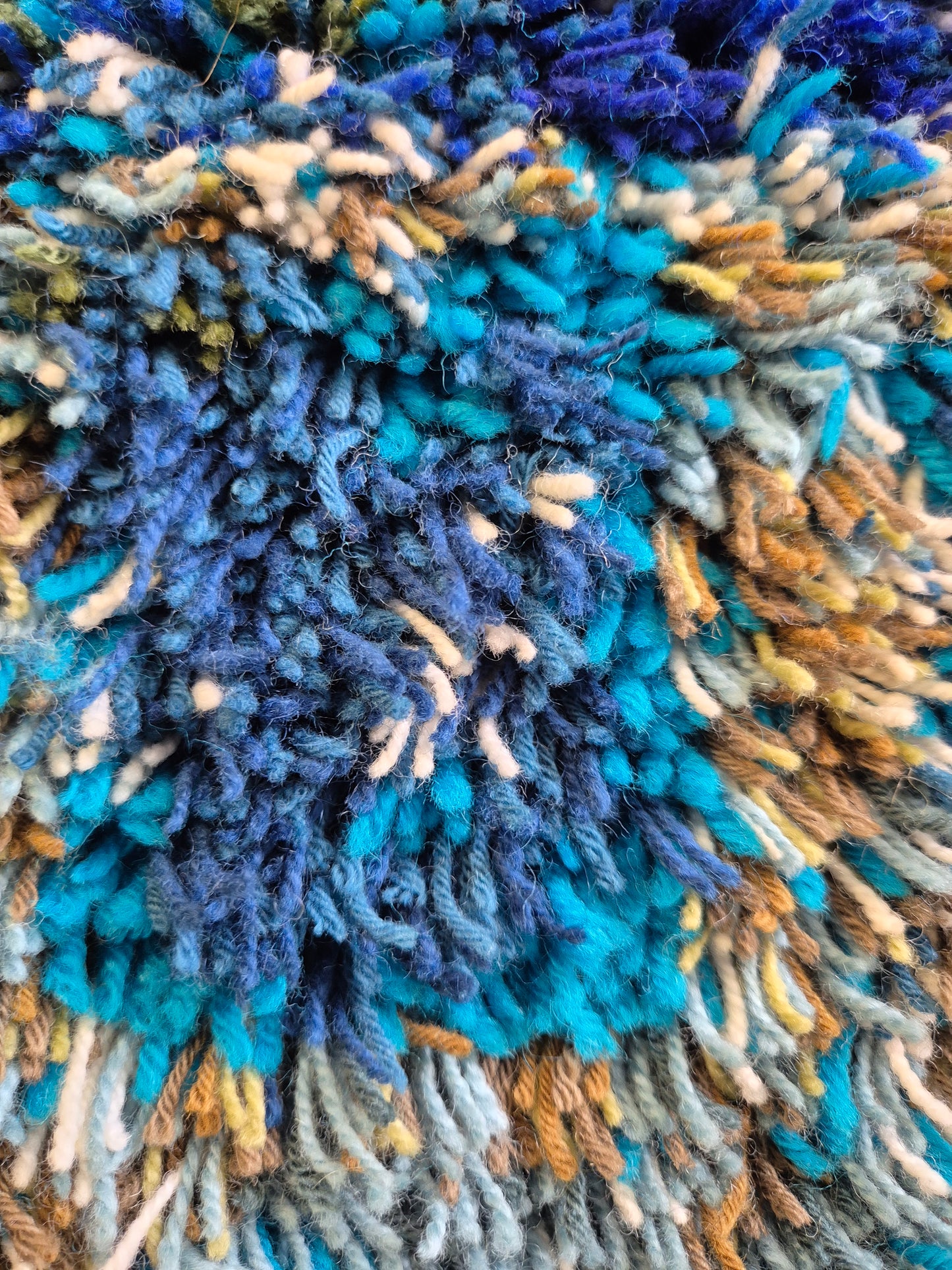 Terttu Tomero "Jäähinen" Ryijy | Finnish Mid-Century Wall Hanging | Blue Scandinavian Textile Art | 67 x 170 cm