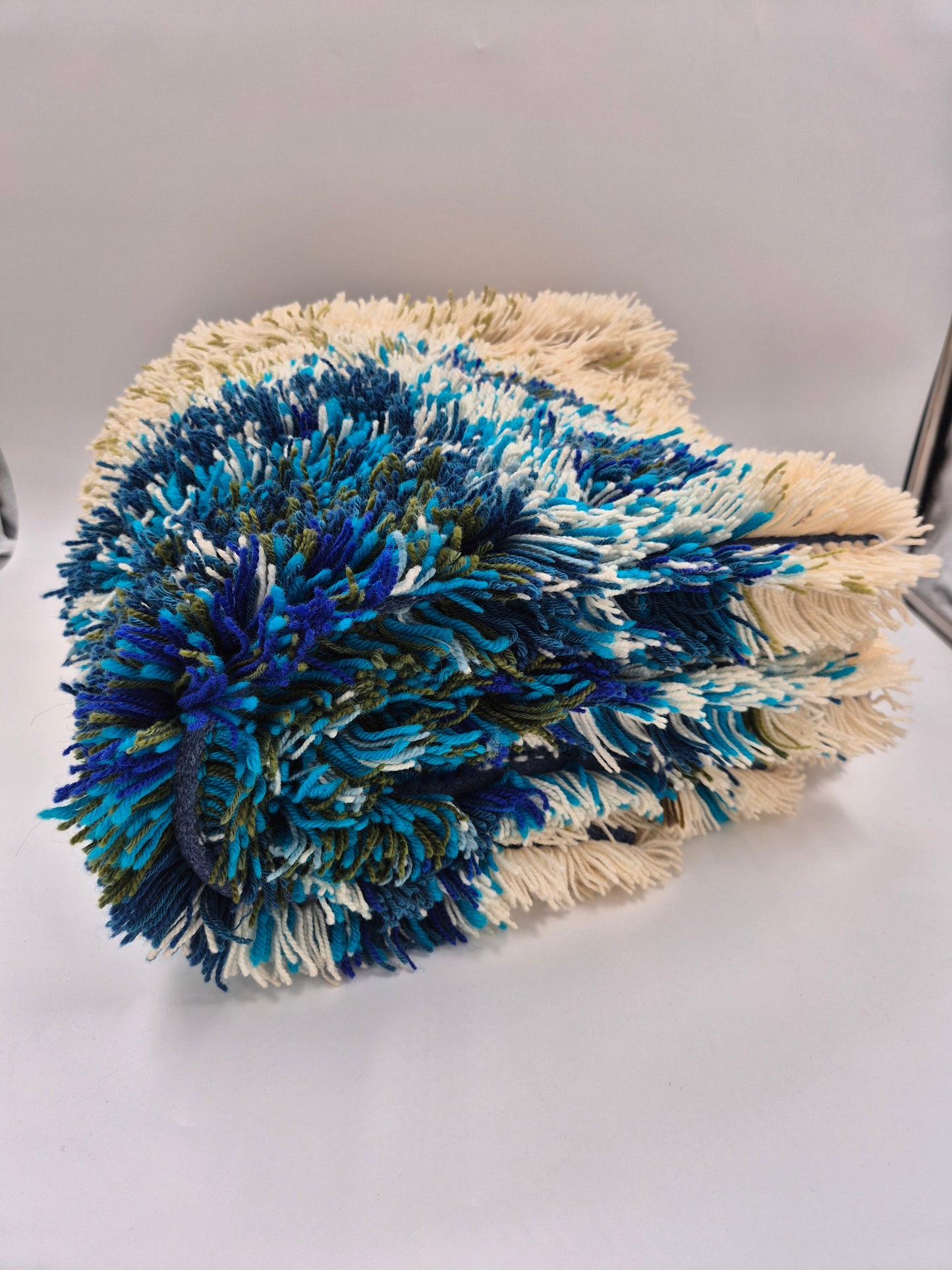 Terttu Tomero "Jäähinen" Ryijy | Finnish Mid-Century Wall Hanging | Blue Scandinavian Textile Art | 67 x 170 cm