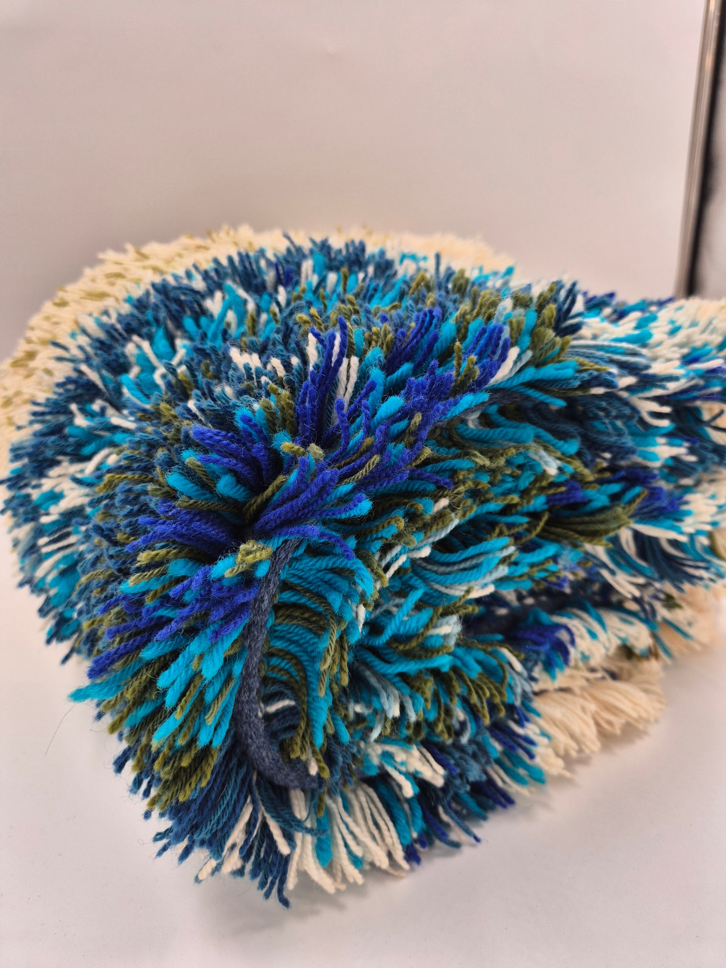 Terttu Tomero "Jäähinen" Ryijy | Finnish Mid-Century Wall Hanging | Blue Scandinavian Textile Art | 67 x 170 cm