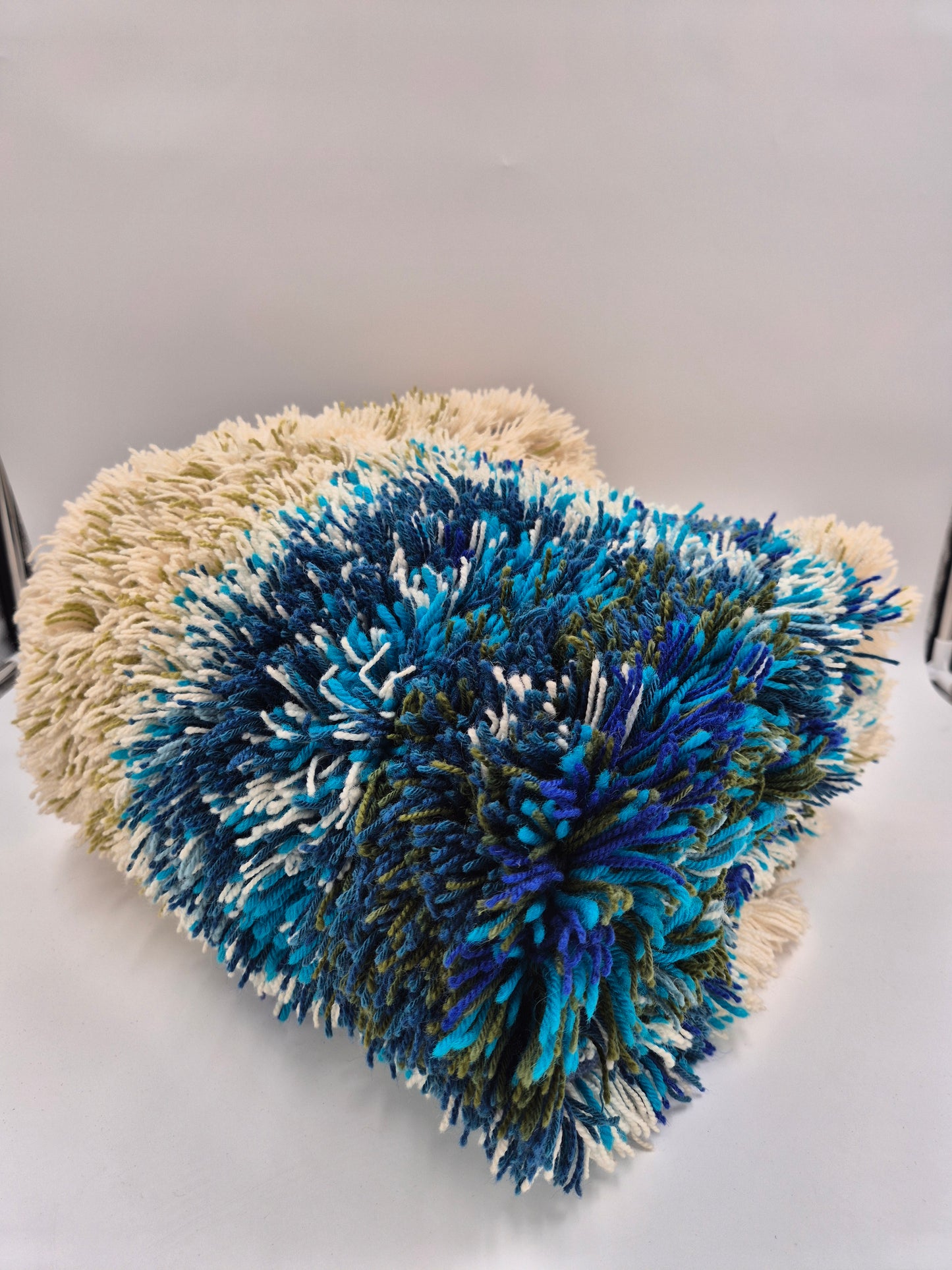 Terttu Tomero "Jäähinen" Ryijy | Finnish Mid-Century Wall Hanging | Blue Scandinavian Textile Art | 67 x 170 cm