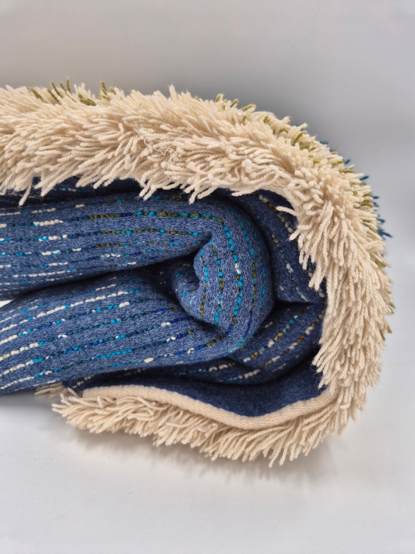 Terttu Tomero "Jäähinen" Ryijy | Finnish Mid-Century Wall Hanging | Blue Scandinavian Textile Art | 67 x 170 cm
