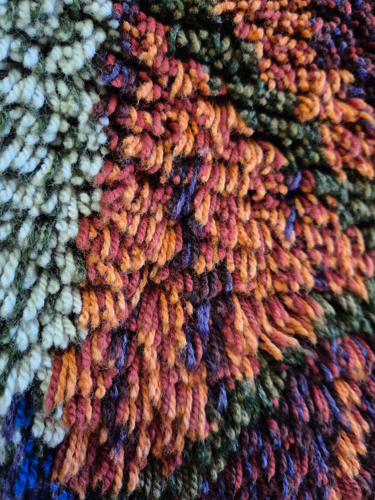 Tuula Saarenpää "Kuunkivet" Finnish Ryijy Wall Hanging – Vintage Scandinavian Wool Textile – 105 x 160 cm