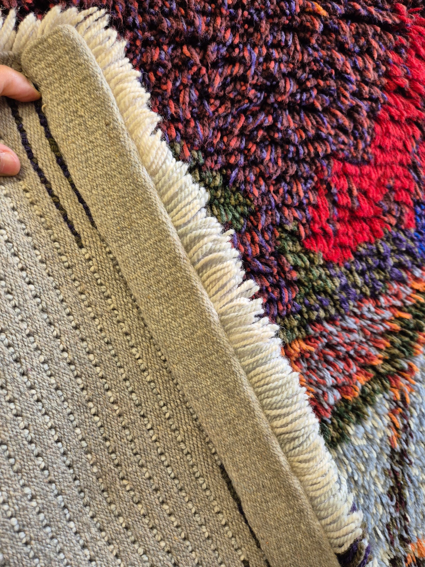 Tuula Saarenpää "Kuunkivet" Finnish Ryijy Wall Hanging – Vintage Scandinavian Wool Textile – 105 x 160 cm