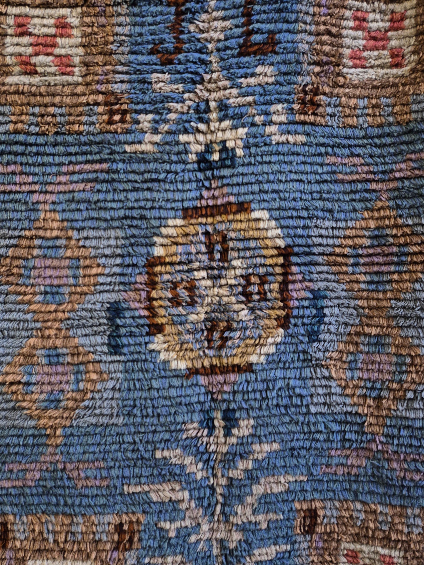 Antique Finnish Ryijy Rug 1931 | Handwoven Scandinavian Folk Art Textile | Large Vintage Wall Hanging 192x147 cm | Nordic Tapestry
