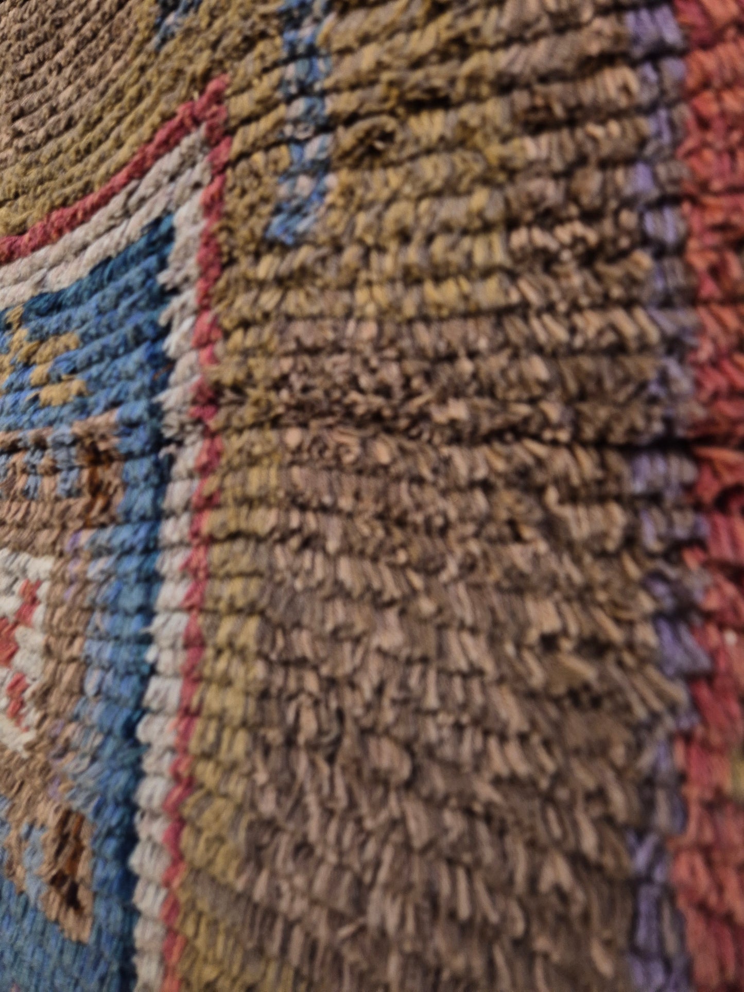 Antique Finnish Ryijy Rug 1931 | Handwoven Scandinavian Folk Art Textile | Large Vintage Wall Hanging 192x147 cm | Nordic Tapestry