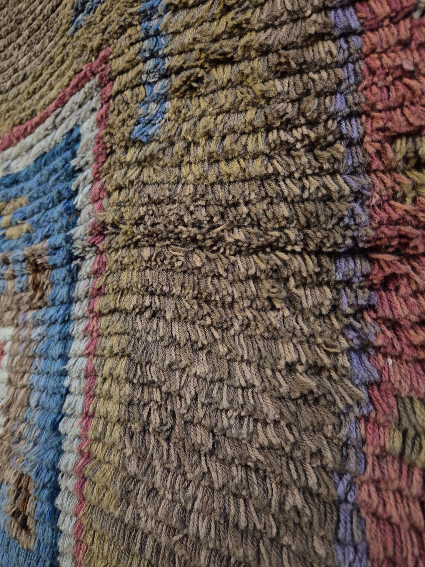 Antique Finnish Ryijy Rug 1931 | Handwoven Scandinavian Folk Art Textile | Large Vintage Wall Hanging 192x147 cm | Nordic Tapestry