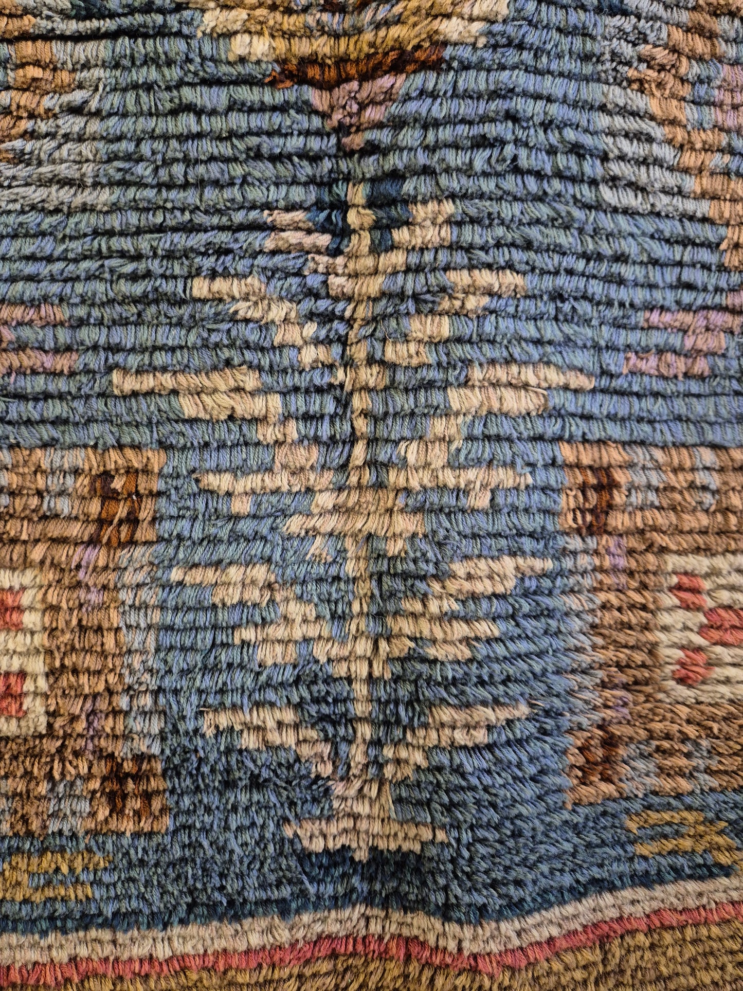 Antique Finnish Ryijy Rug 1931 | Handwoven Scandinavian Folk Art Textile | Large Vintage Wall Hanging 192x147 cm | Nordic Tapestry