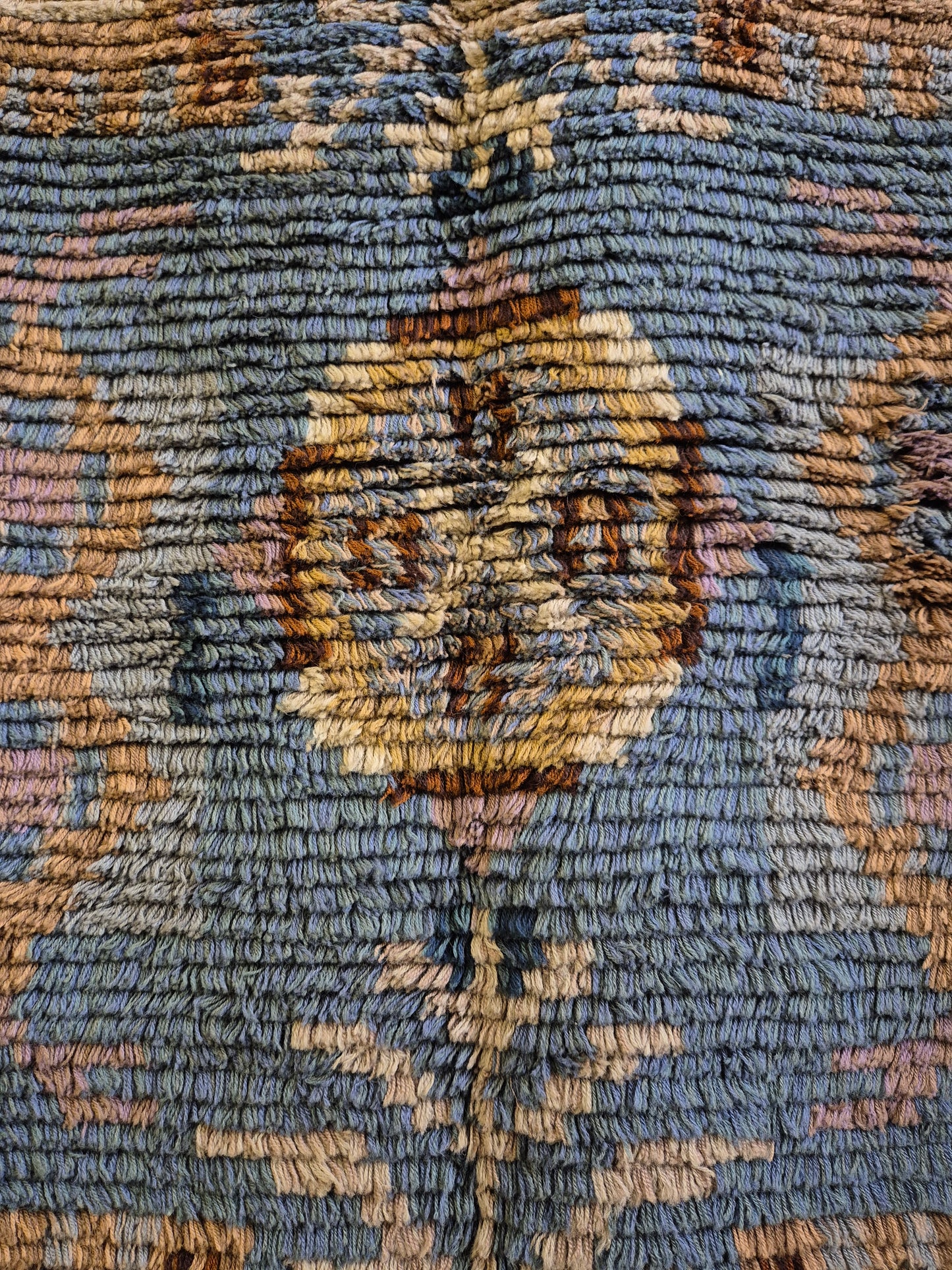 Antique Finnish Ryijy Rug 1931 | Handwoven Scandinavian Folk Art Textile | Large Vintage Wall Hanging 192x147 cm | Nordic Tapestry