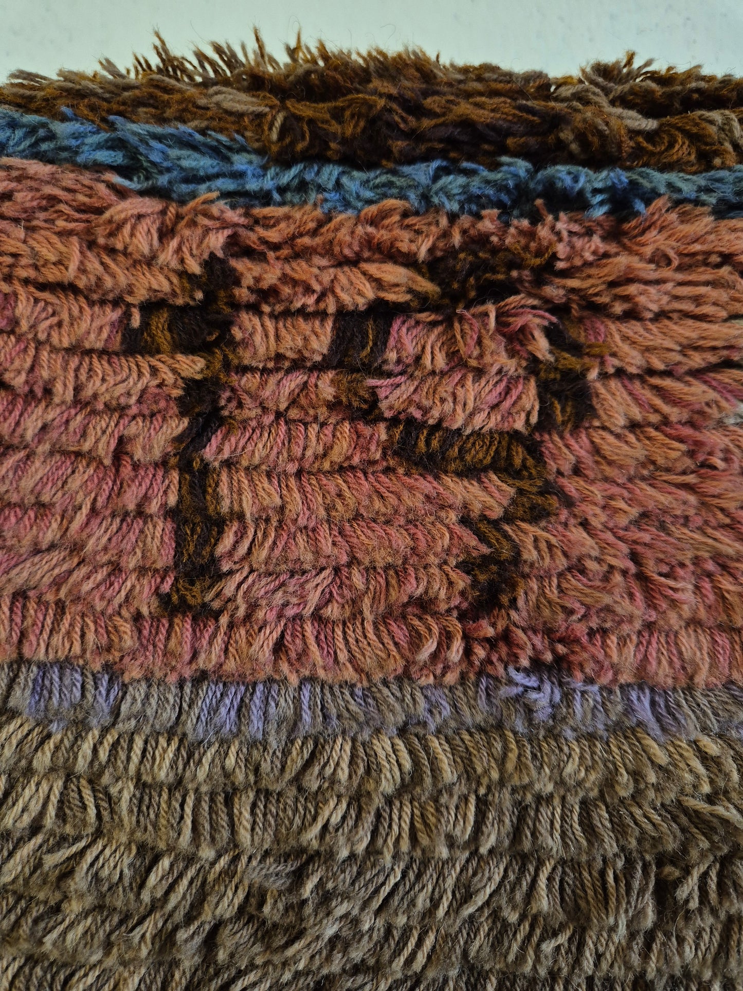 Antique Finnish Ryijy Rug 1931 | Handwoven Scandinavian Folk Art Textile | Large Vintage Wall Hanging 192x147 cm | Nordic Tapestry