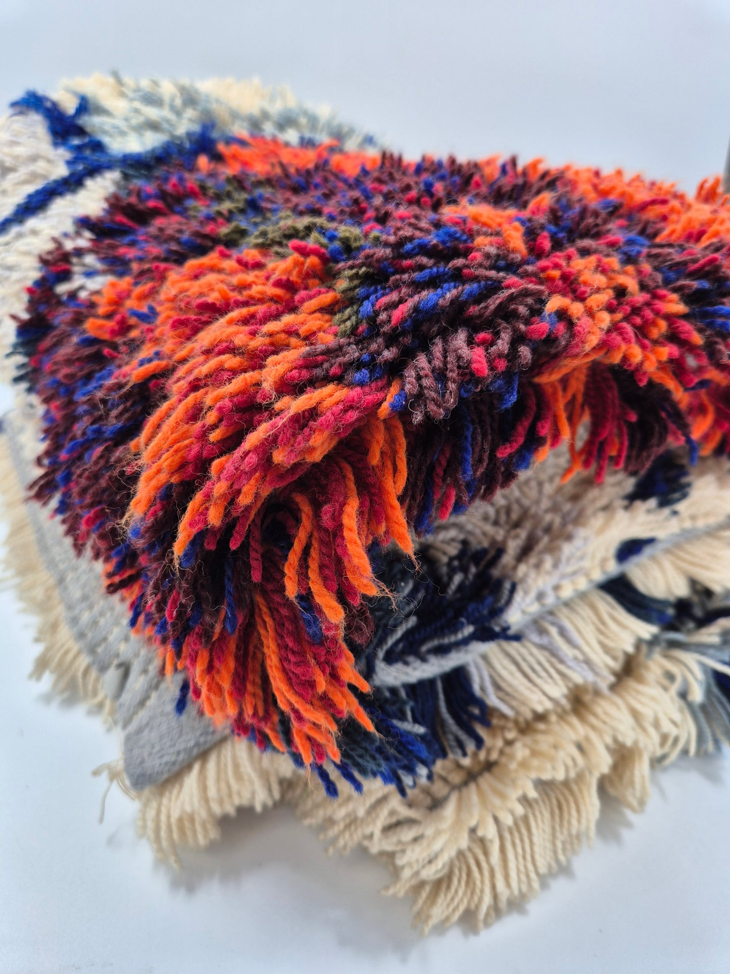 Vintage Kuunkivet Ryijy Wall Rug by Tuula Saarenpää | Finnish Handwoven Wool Tapestry | 1960s 1970s Scandinavian Textile
