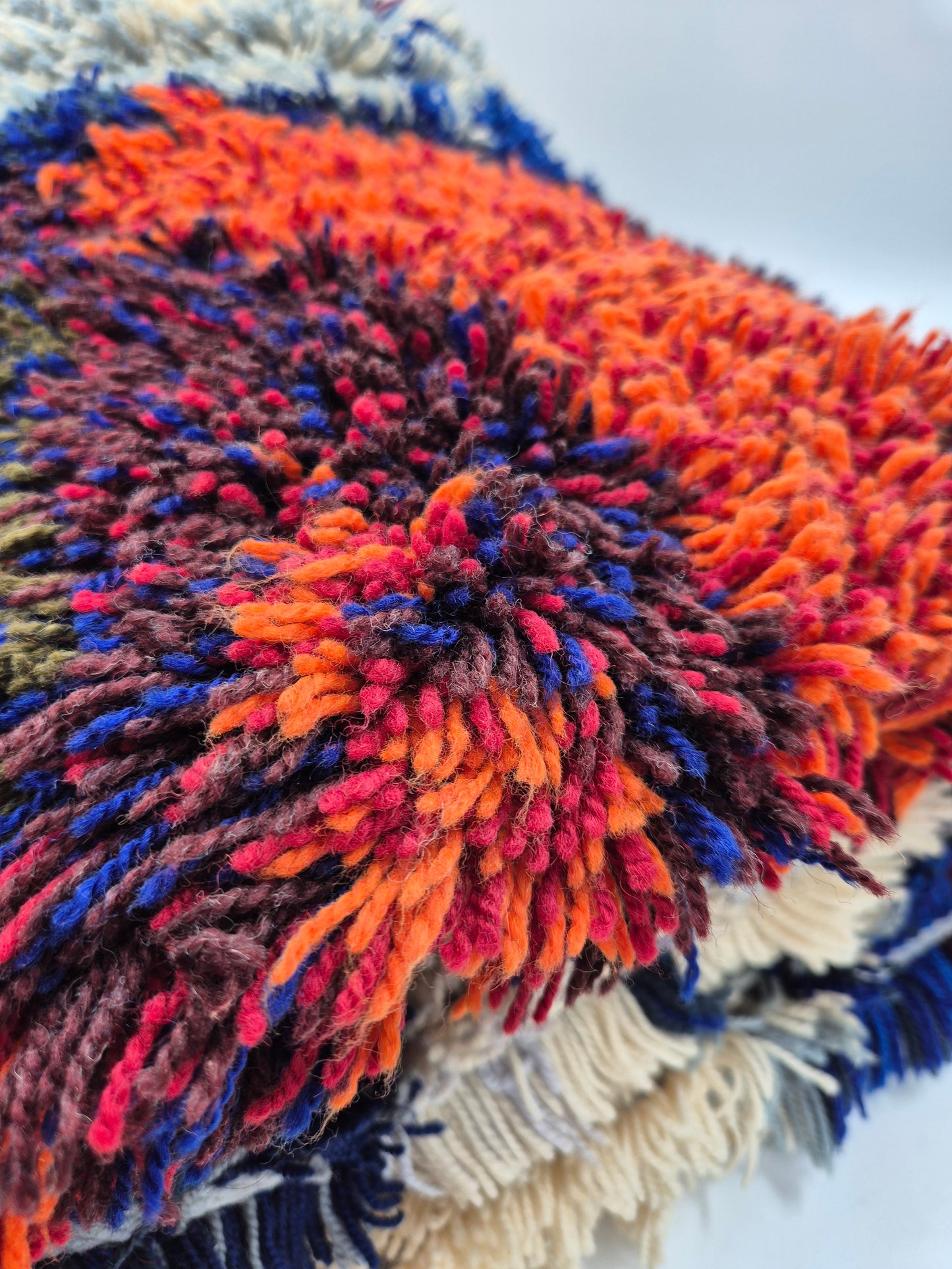 Vintage Kuunkivet Ryijy Wall Rug by Tuula Saarenpää | Finnish Handwoven Wool Tapestry | 1960s 1970s Scandinavian Textile