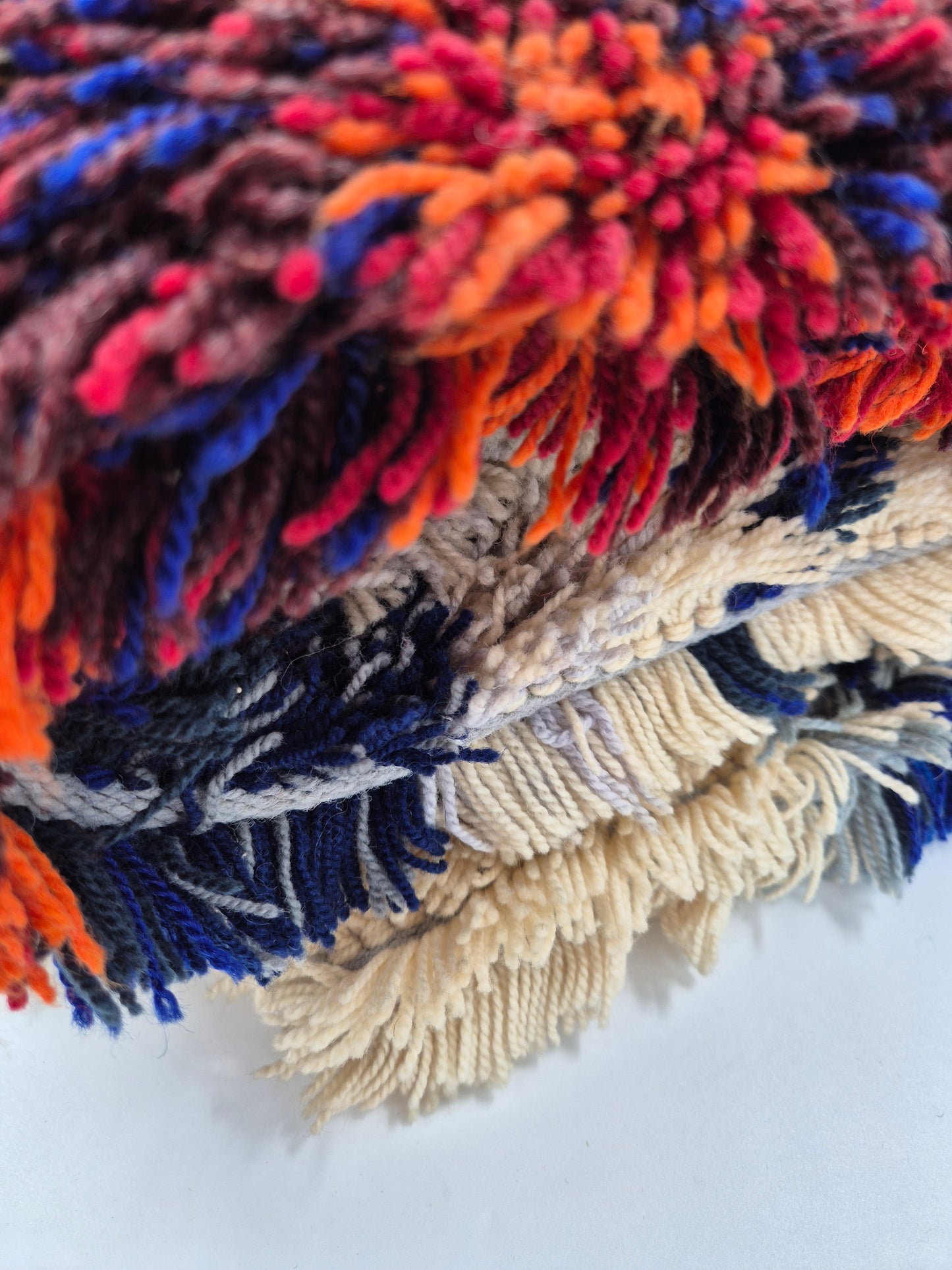 Vintage Kuunkivet Ryijy Wall Rug by Tuula Saarenpää | Finnish Handwoven Wool Tapestry | 1960s 1970s Scandinavian Textile