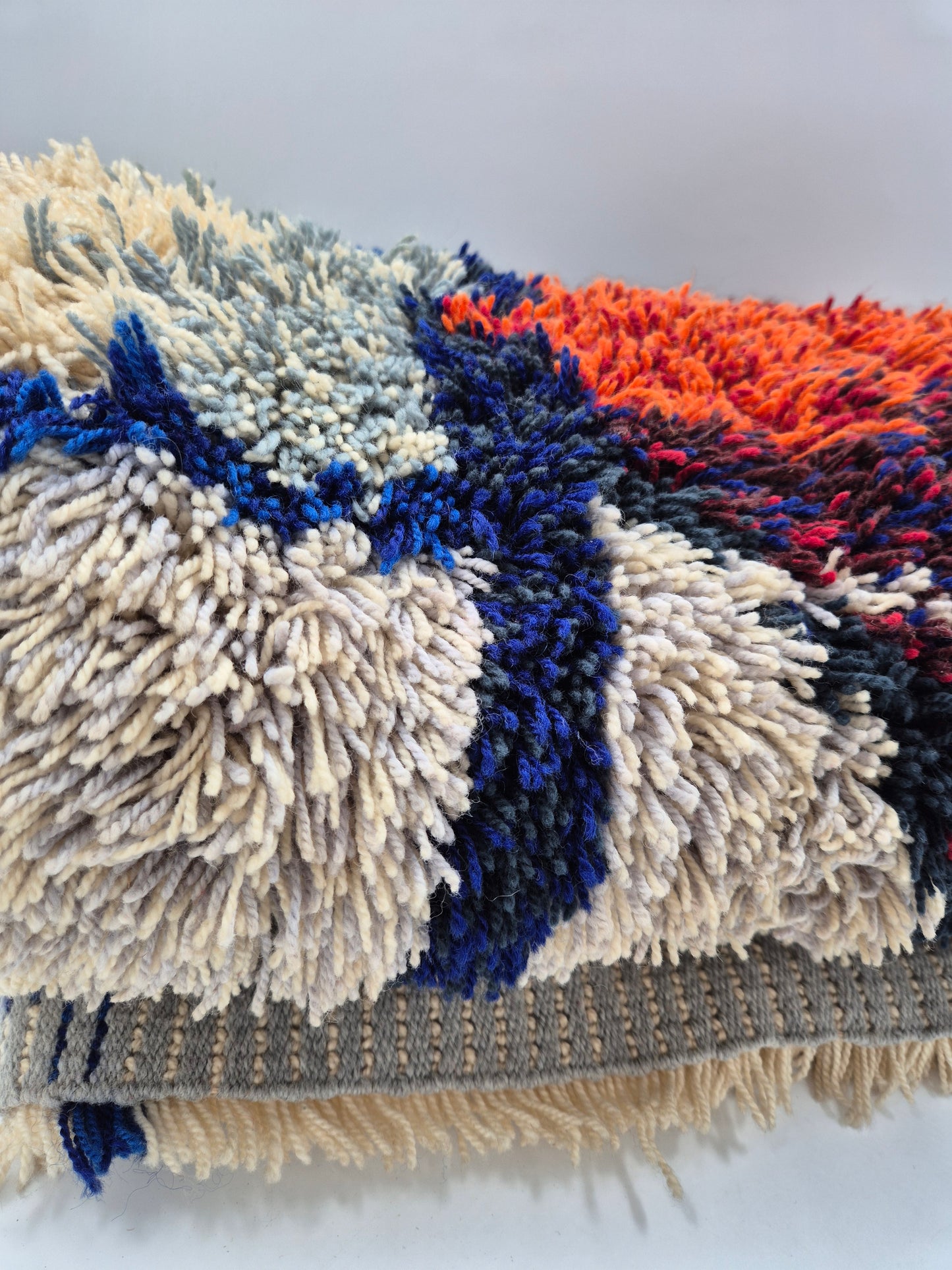 Vintage Kuunkivet Ryijy Wall Rug by Tuula Saarenpää | Finnish Handwoven Wool Tapestry | 1960s 1970s Scandinavian Textile
