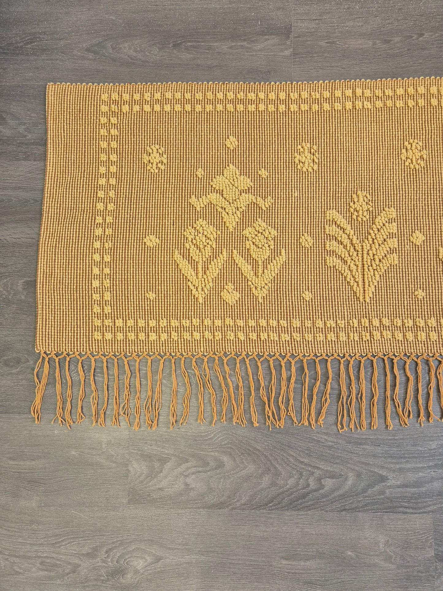Vintage Finnish Woven Wall Hanging Rug – Traditional Ryijy Style Textile with Floral Motif, 147 x 79 cm