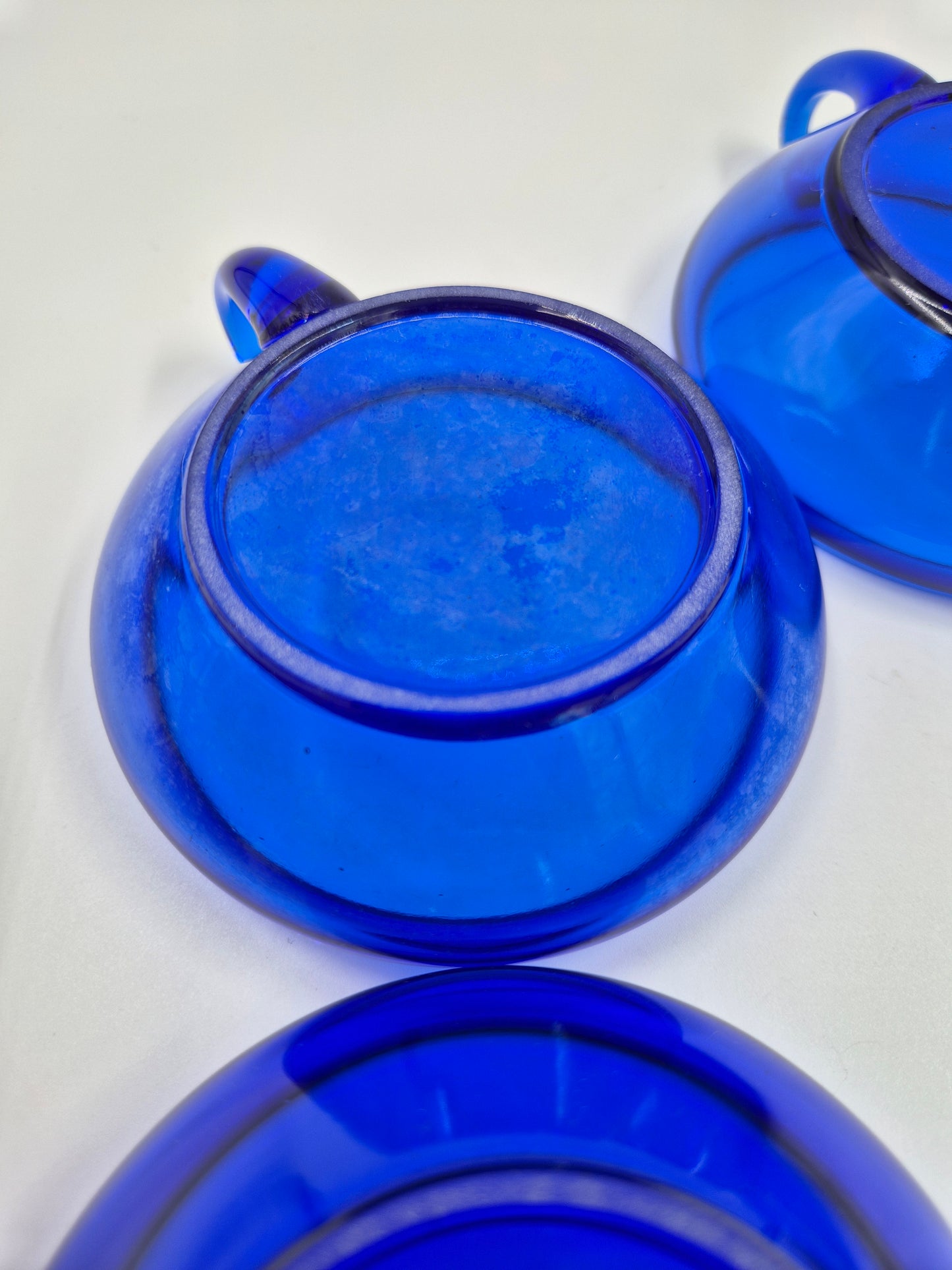 Set of 6 Vintage Kumela Blue Glass Dessert Bowls | Sirkka-Liisa Kumela-Lehtonen | Finnish Art Glass Dessert Cups | 1960s–1970s