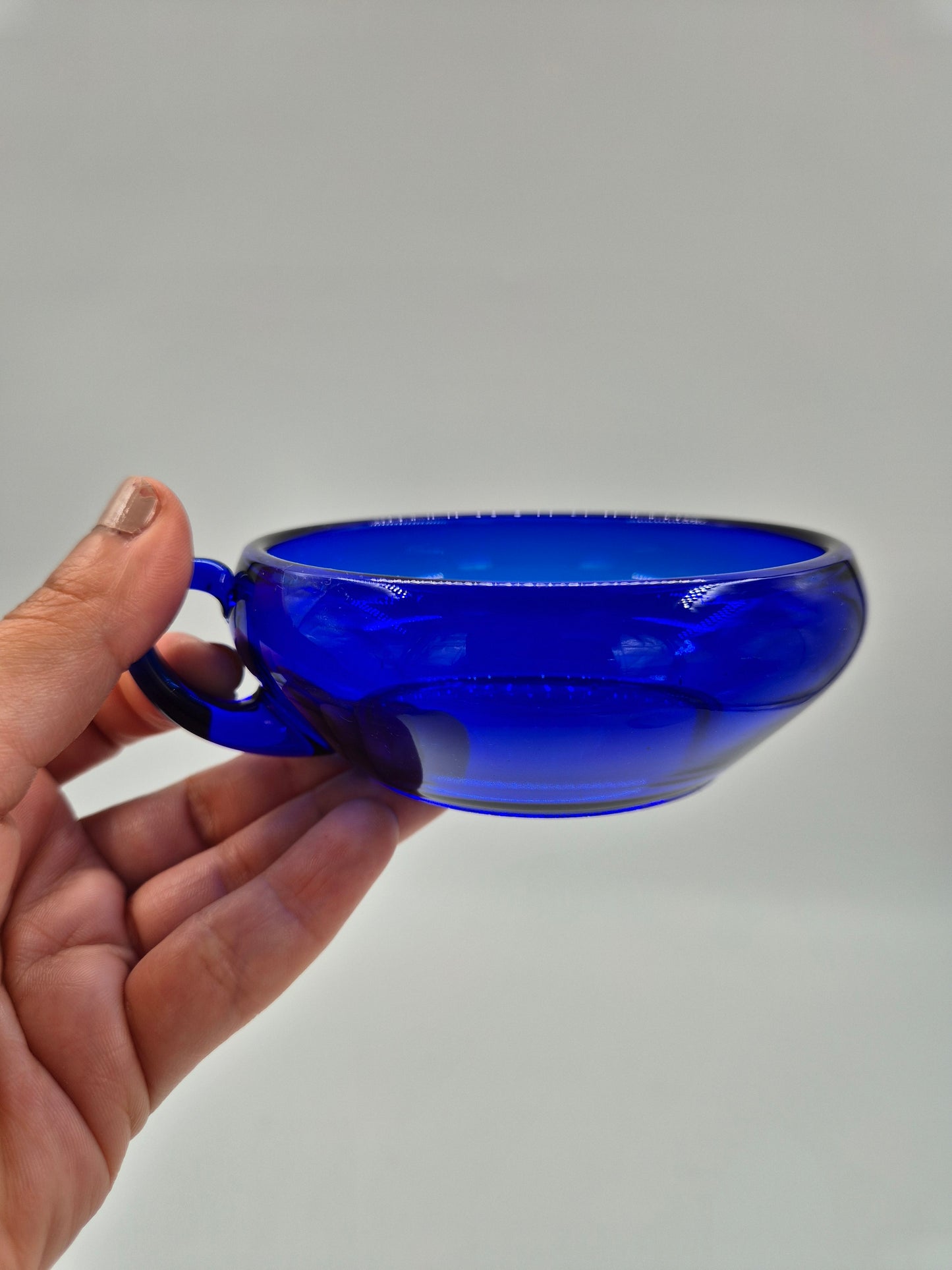 Set of 6 Vintage Kumela Blue Glass Dessert Bowls | Sirkka-Liisa Kumela-Lehtonen | Finnish Art Glass Dessert Cups | 1960s–1970s