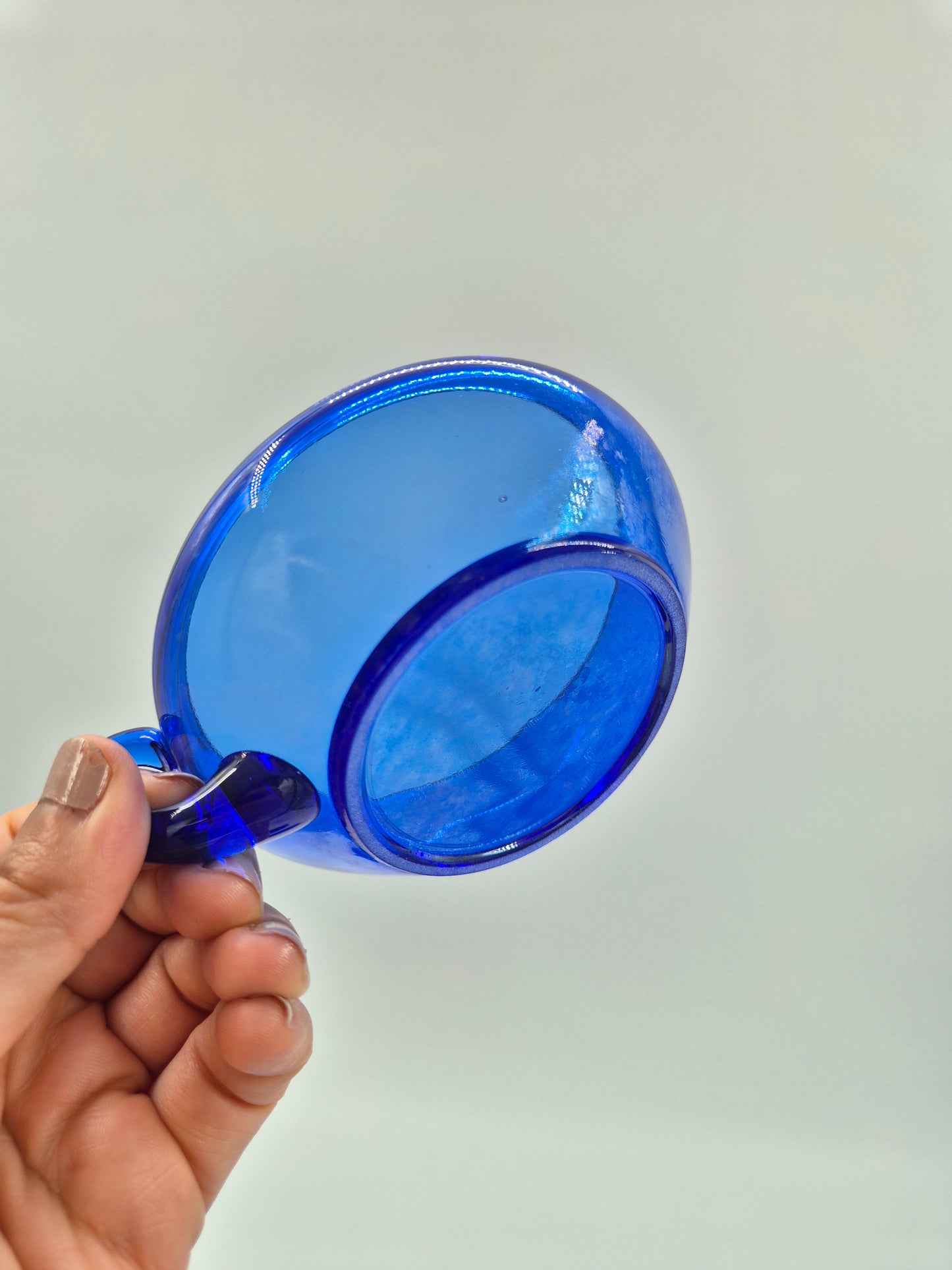 Set of 6 Vintage Kumela Blue Glass Dessert Bowls | Sirkka-Liisa Kumela-Lehtonen | Finnish Art Glass Dessert Cups | 1960s–1970s