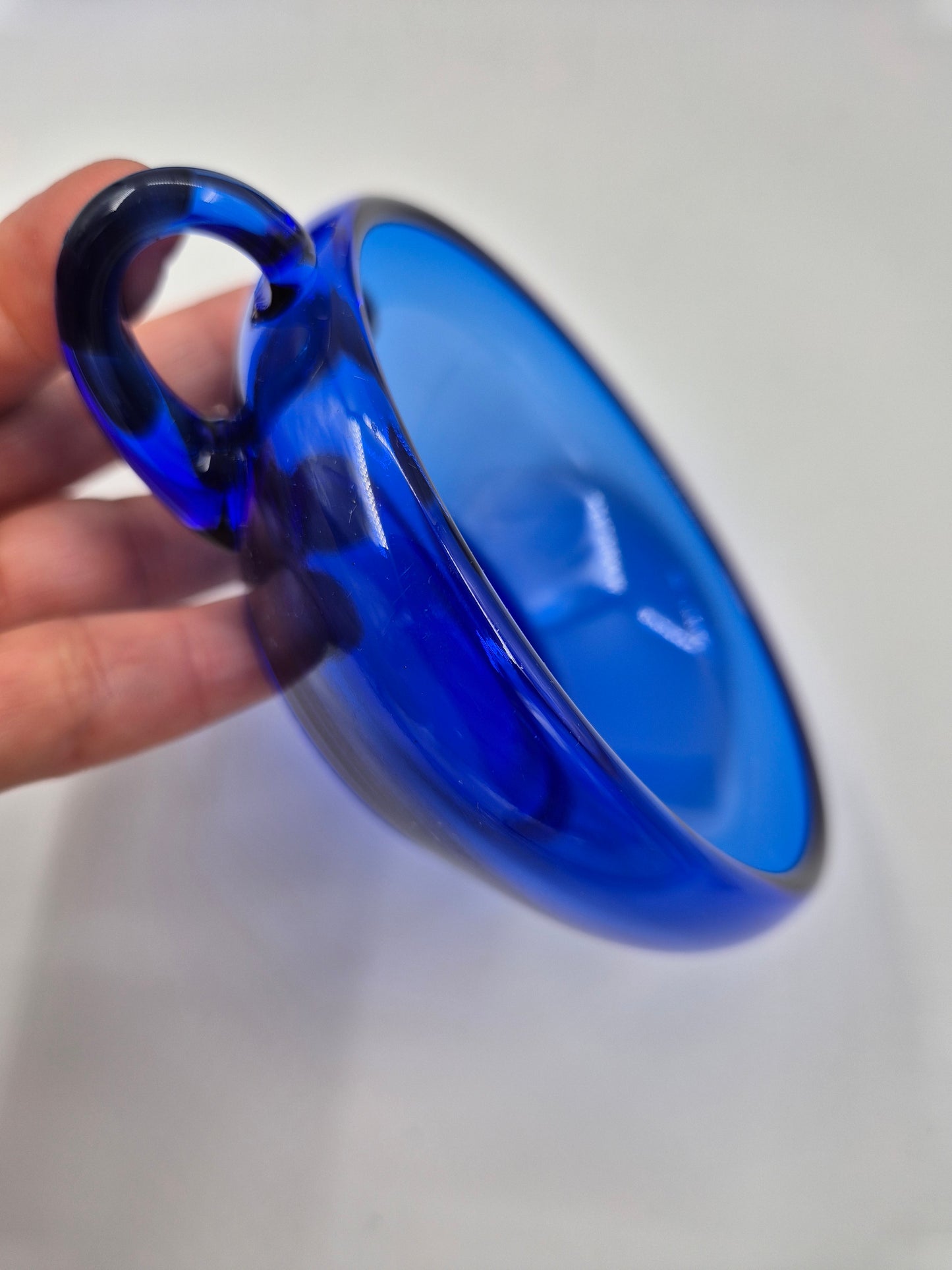 Set of 6 Vintage Kumela Blue Glass Dessert Bowls | Sirkka-Liisa Kumela-Lehtonen | Finnish Art Glass Dessert Cups | 1960s–1970s