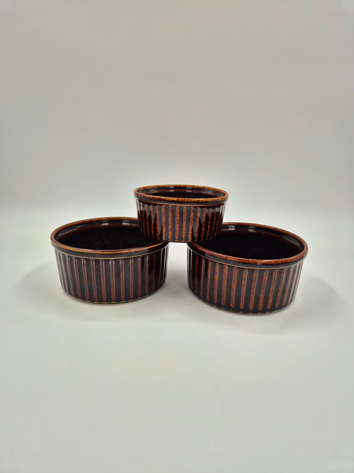 Vintage Arabia Finland Ruska Oven Dishes Set of 3 | Ulla Procopé Brown Stoneware Baking Dishes | Mid Century Finland