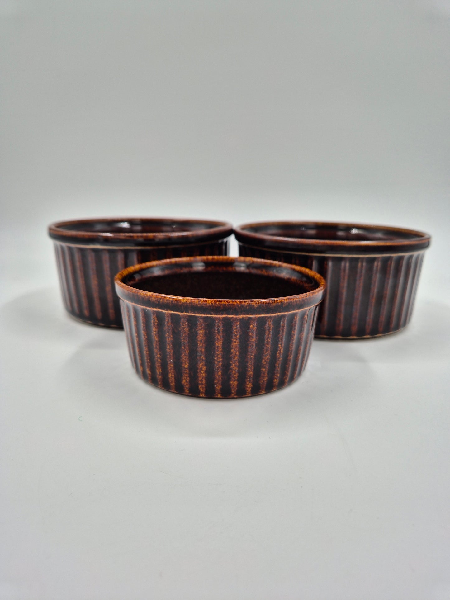 Vintage Arabia Finland Ruska Oven Dishes Set of 3 | Ulla Procopé Brown Stoneware Baking Dishes | Mid Century Finland