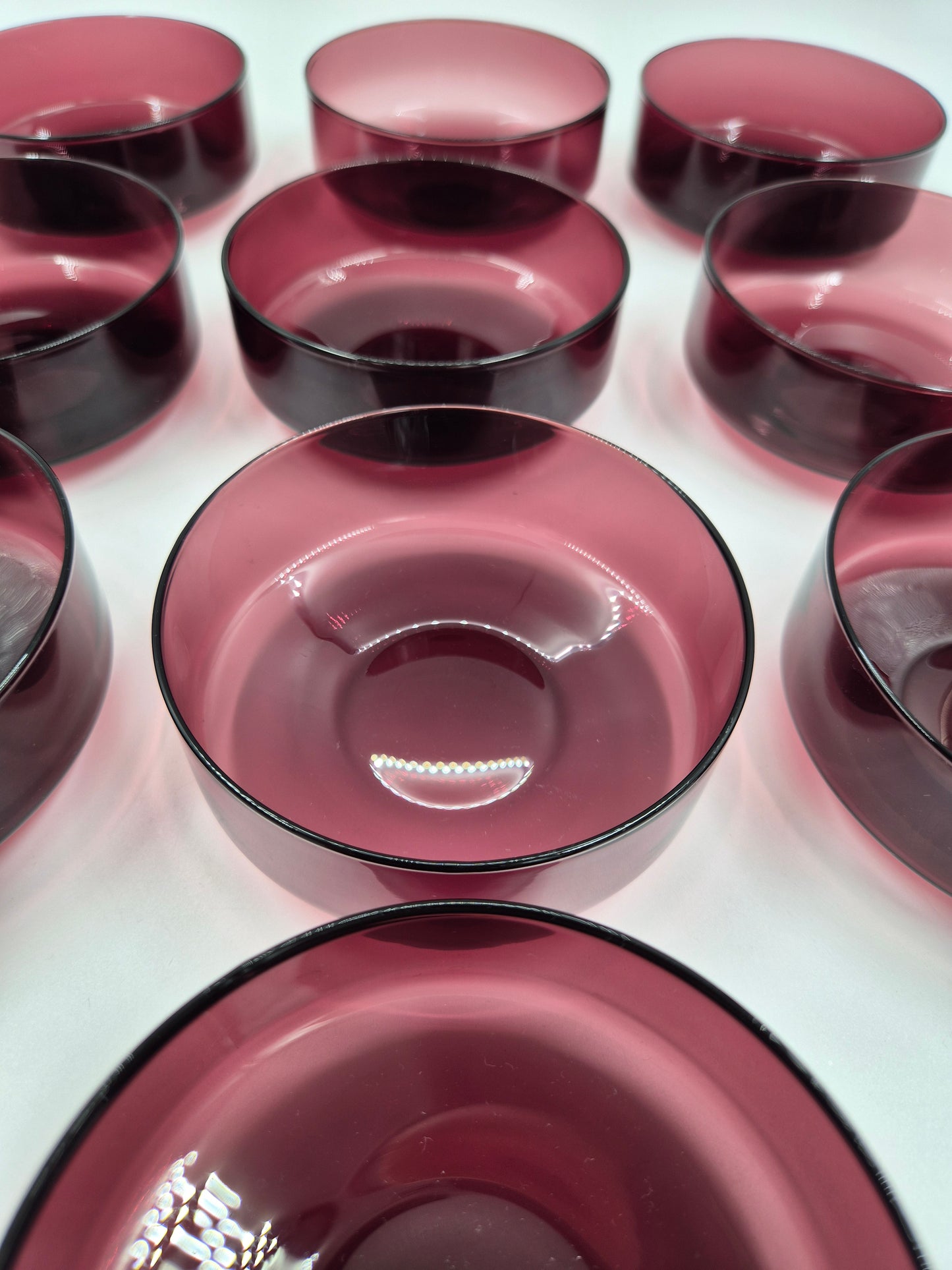 Iittala I-307 Dessert Bowls Set of 10 | Timo Sarpaneva Amethyst Purple Glass Bowls | Finnish Vintage Glass 1958–1970