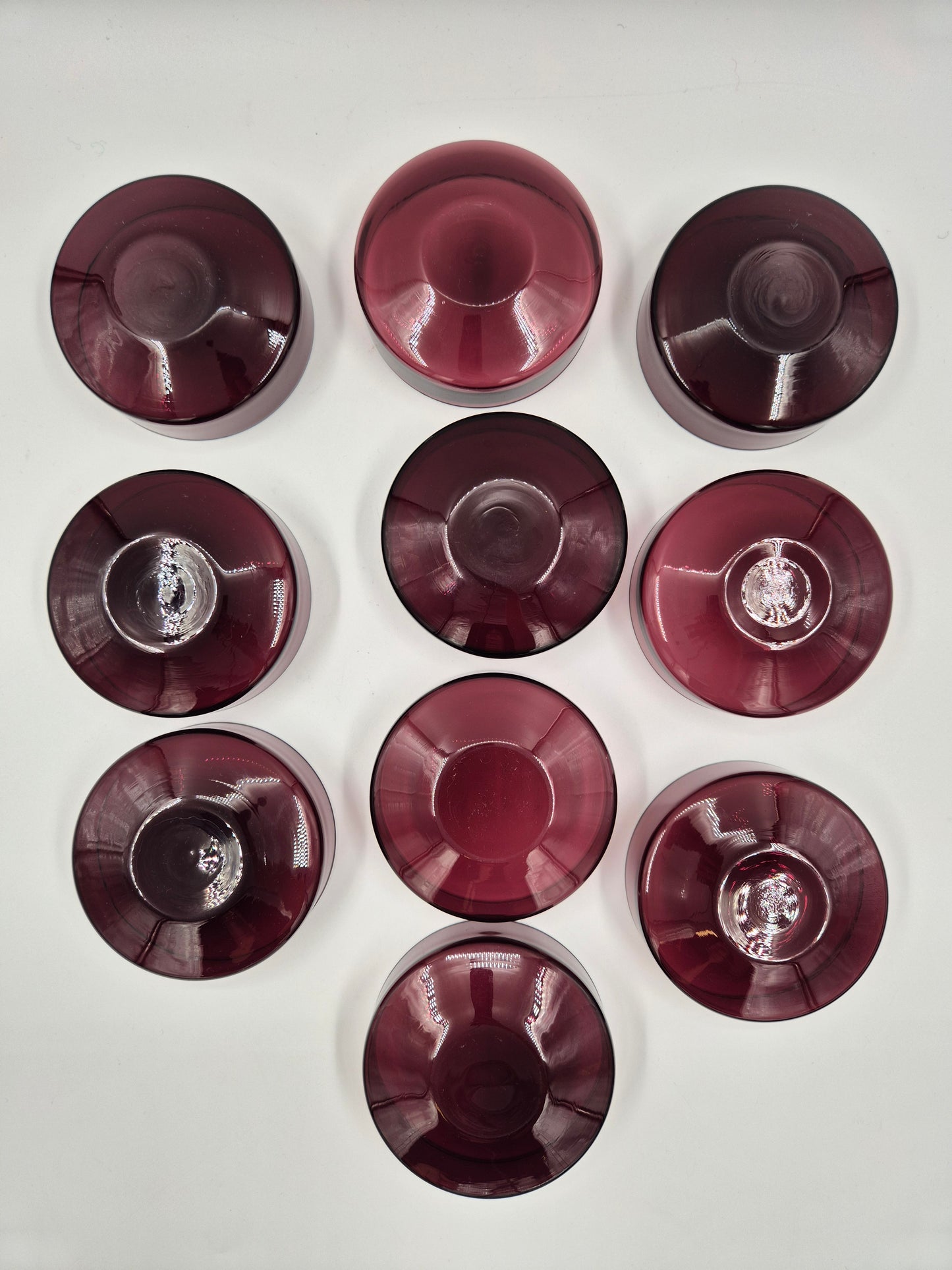 Iittala I-307 Dessert Bowls Set of 10 | Timo Sarpaneva Amethyst Purple Glass Bowls | Finnish Vintage Glass 1958–1970