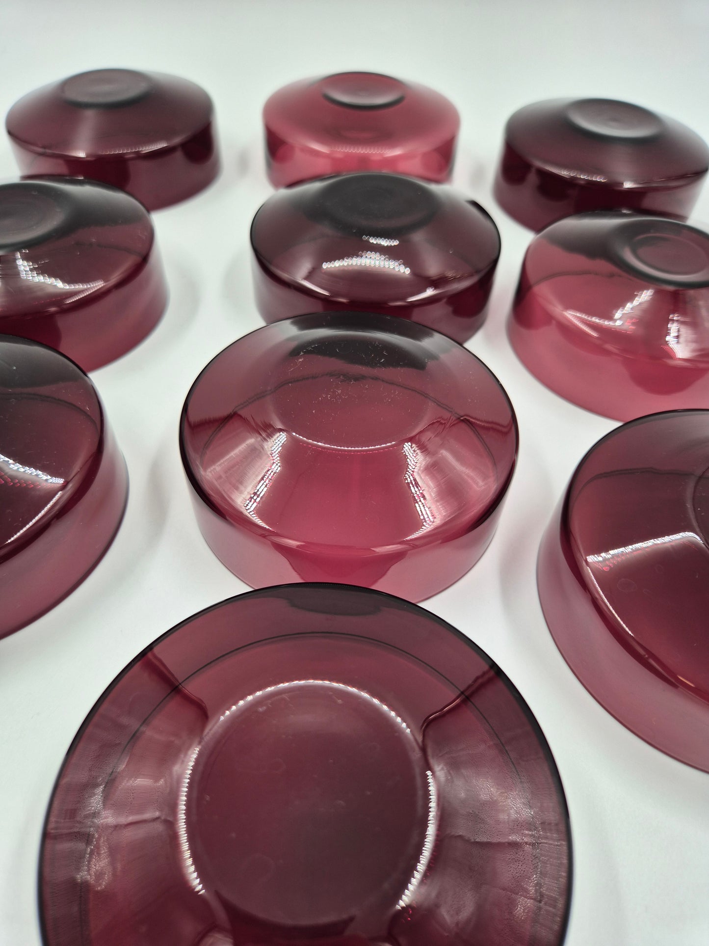 Iittala I-307 Dessert Bowls Set of 10 | Timo Sarpaneva Amethyst Purple Glass Bowls | Finnish Vintage Glass 1958–1970