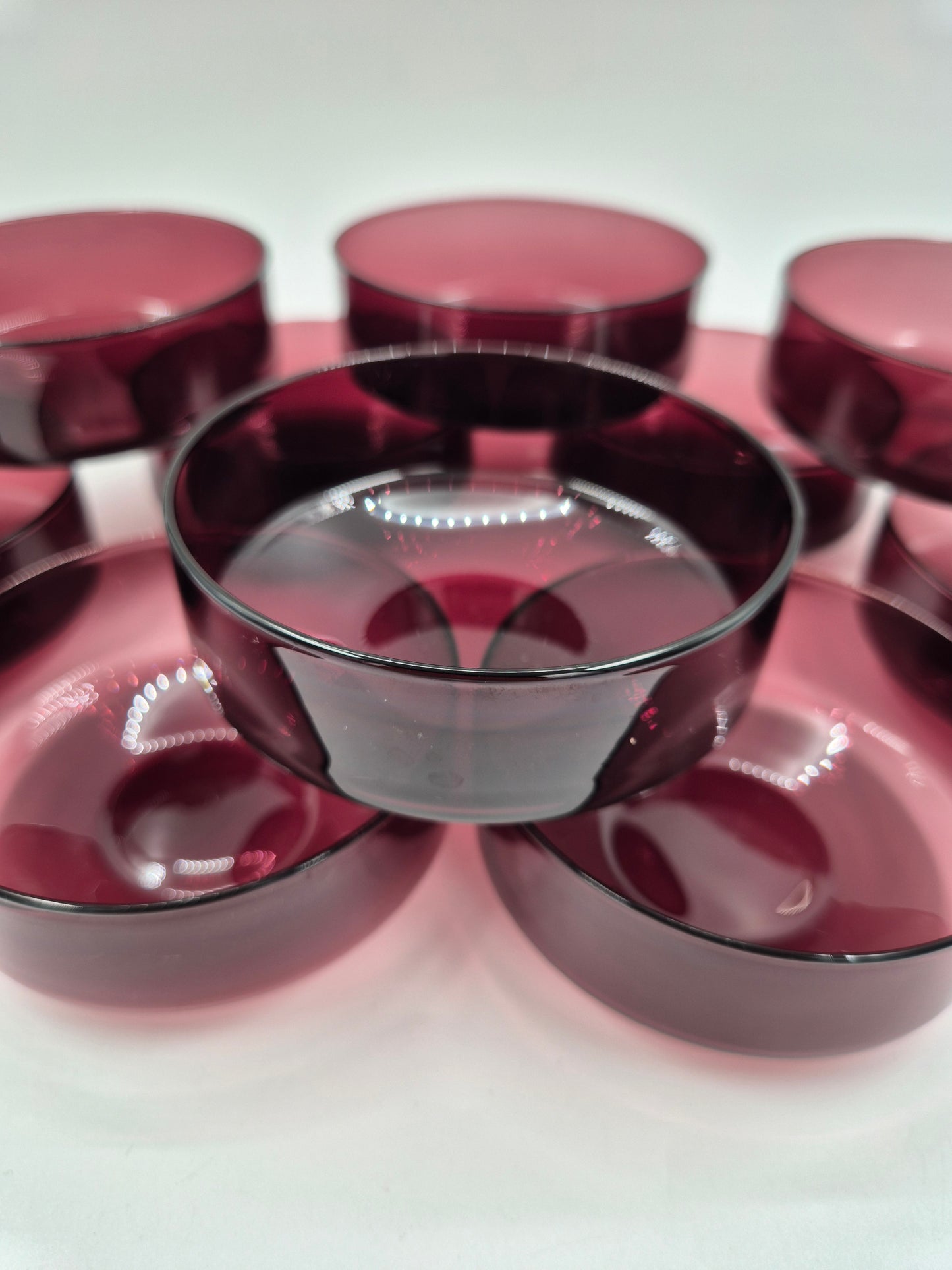 Iittala I-307 Dessert Bowls Set of 10 | Timo Sarpaneva Amethyst Purple Glass Bowls | Finnish Vintage Glass 1958–1970