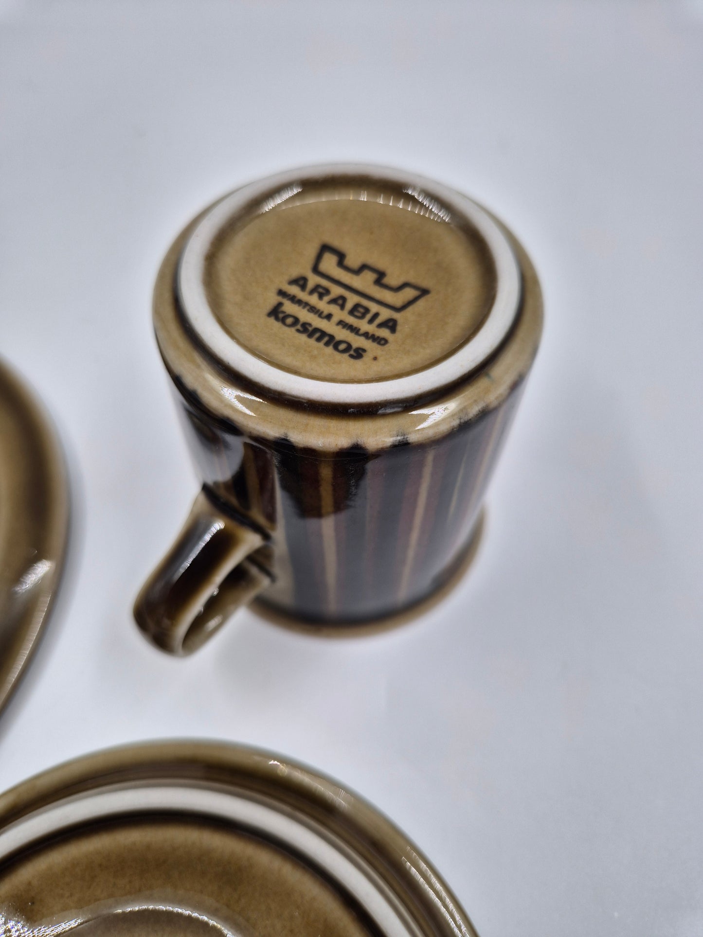 Arabia Kosmos Coffee Cup Set | Ulla Procopé & Gunvor Olin-Grönqvist | Finnish Vintage Stoneware