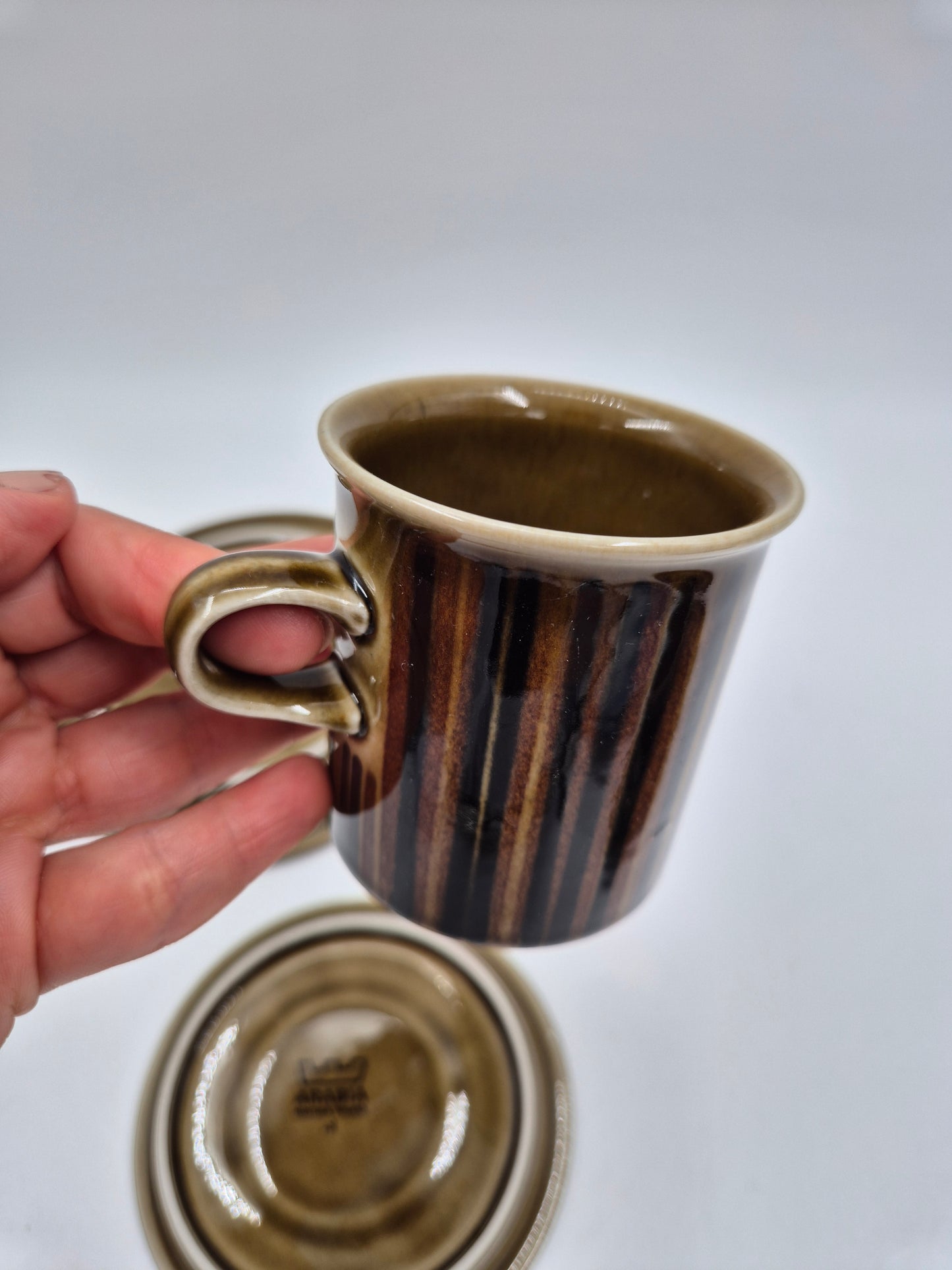 Arabia Kosmos Coffee Cup Set | Ulla Procopé & Gunvor Olin-Grönqvist | Finnish Vintage Stoneware