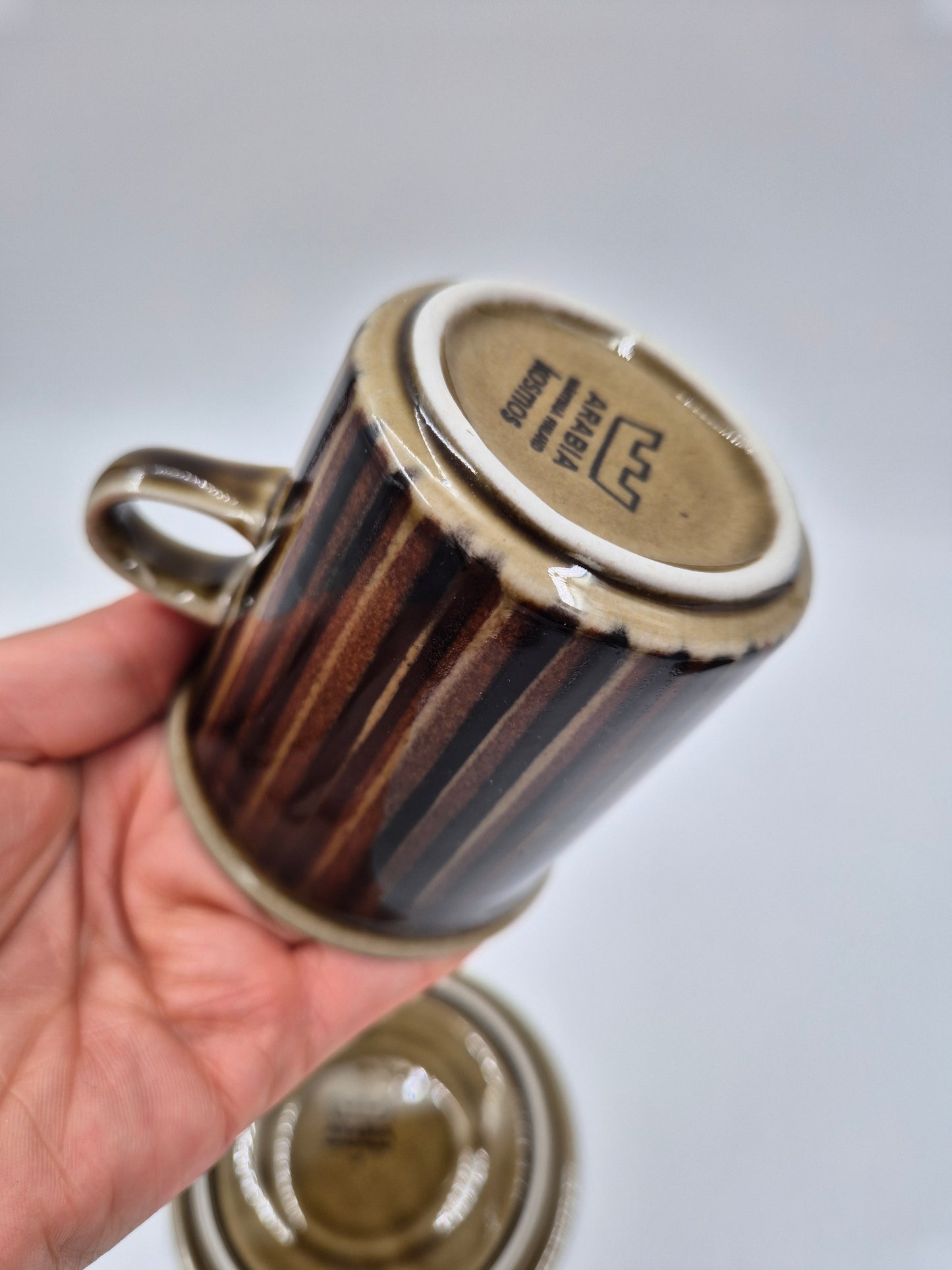 Arabia Kosmos Coffee Cup Set | Ulla Procopé & Gunvor Olin-Grönqvist | Finnish Vintage Stoneware
