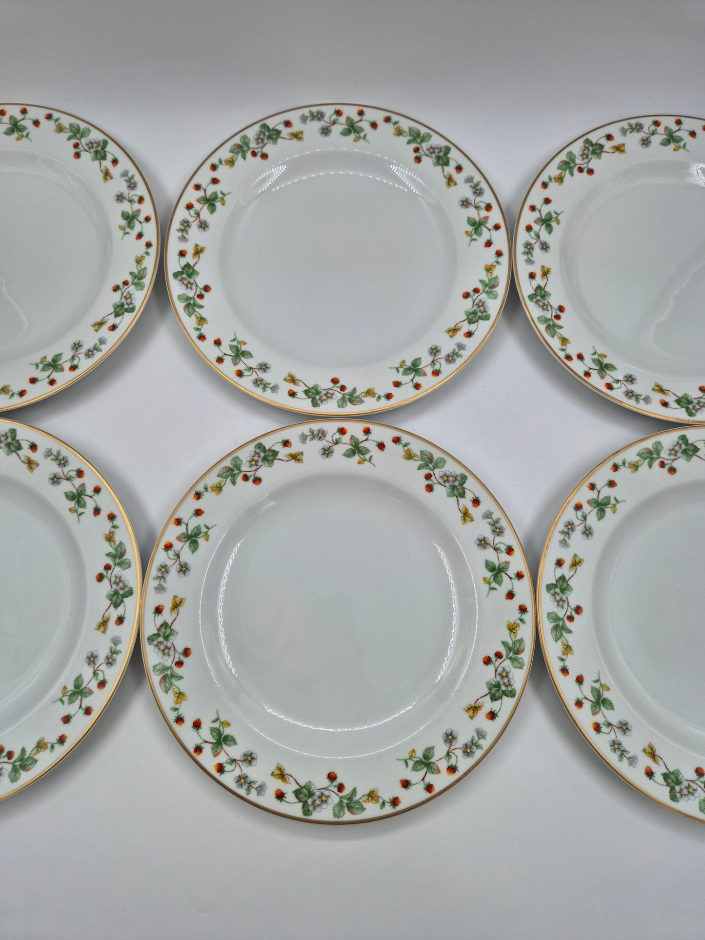Set of 6 Christineholm Smultron Dinner Plates 24.5 cm | Vintage Swedish Ceramic
