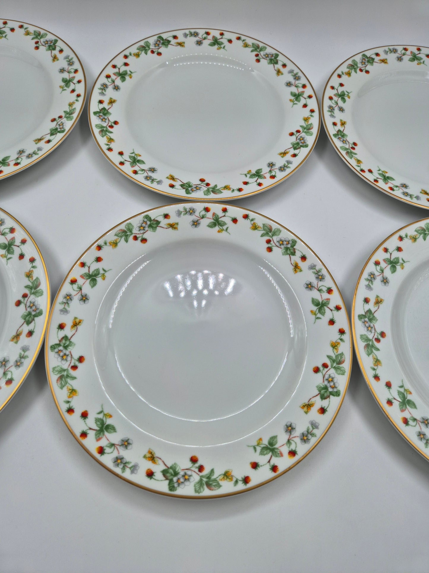 Set of 6 Christineholm Smultron Dinner Plates 24.5 cm | Vintage Swedish Ceramic