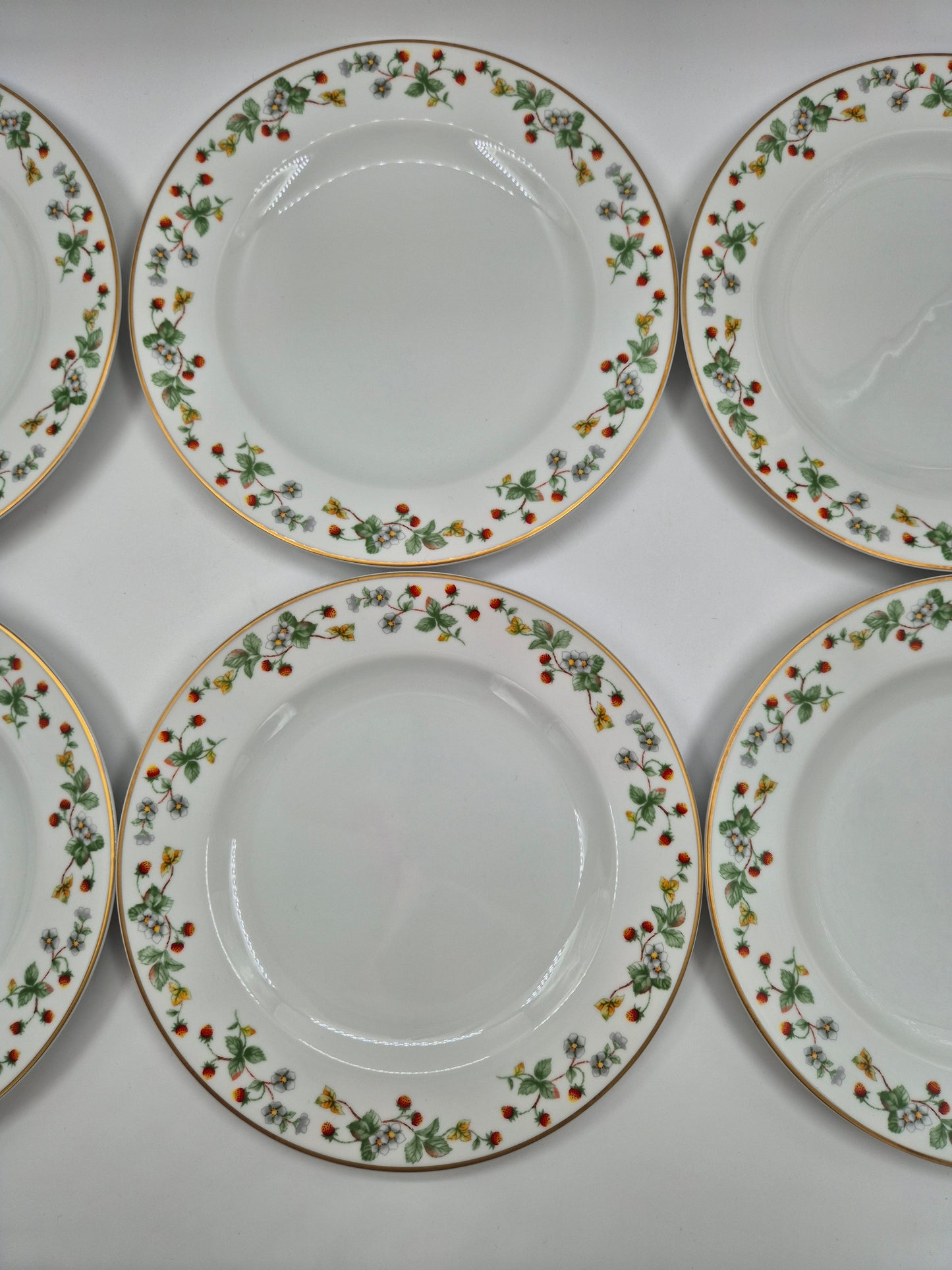 Set of 6 Christineholm Smultron Dinner Plates 24.5 cm | Vintage Swedish Ceramic