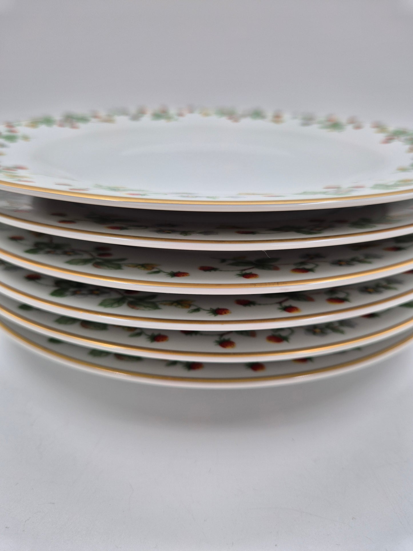 Set of 6 Christineholm Smultron Dinner Plates 24.5 cm | Vintage Swedish Ceramic