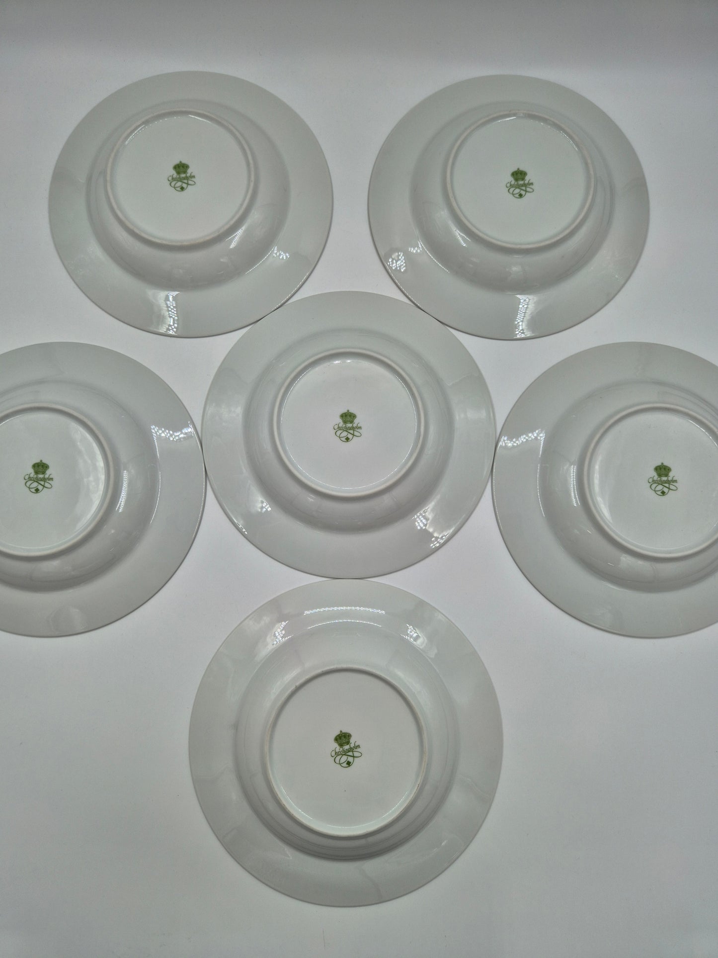 Set of 6 Christineholm Smultron Soup Plates 23 cm | Wild Strawberry Pattern | Scandinavian Tableware