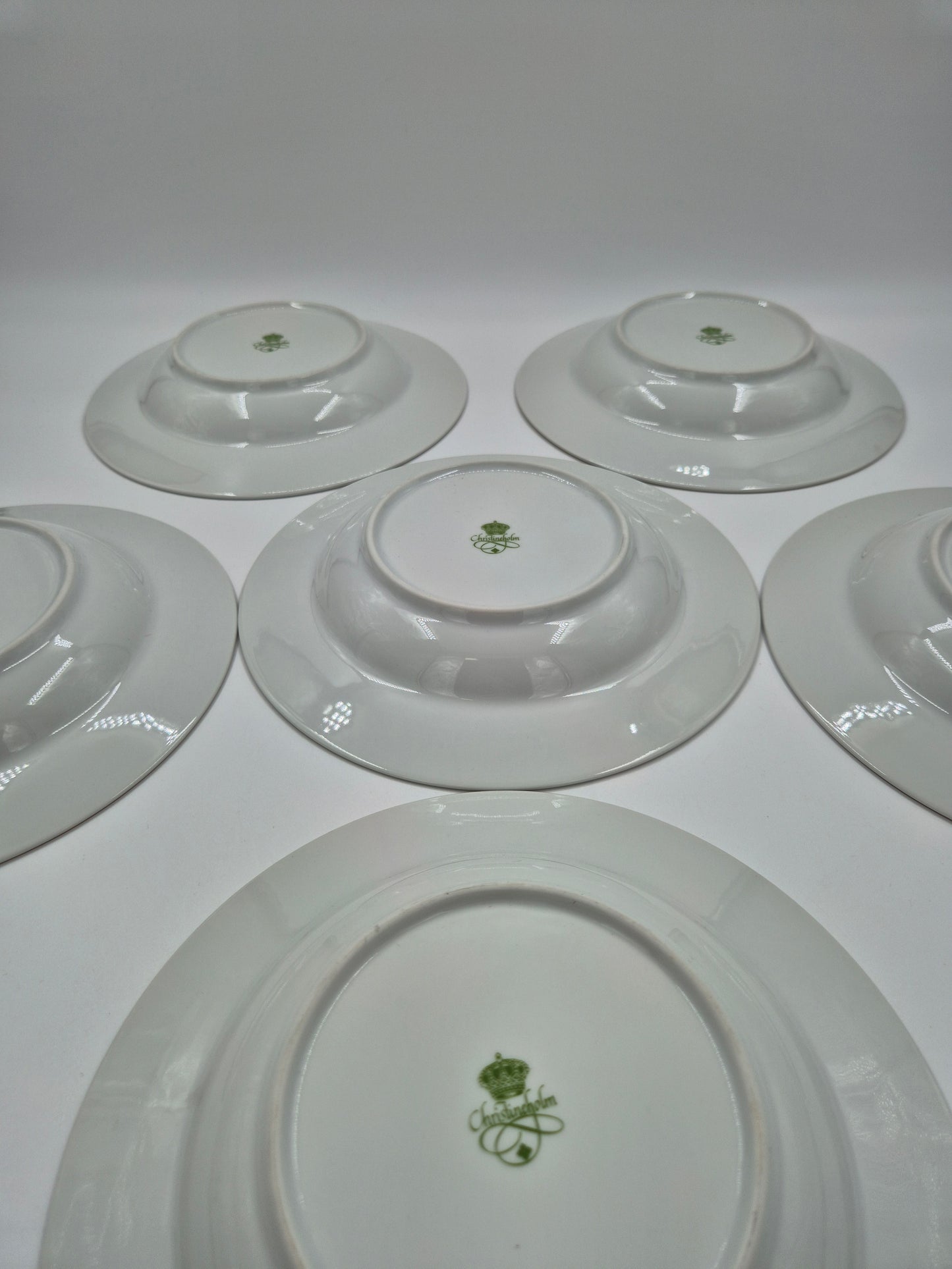 Set of 6 Christineholm Smultron Soup Plates 23 cm | Wild Strawberry Pattern | Scandinavian Tableware