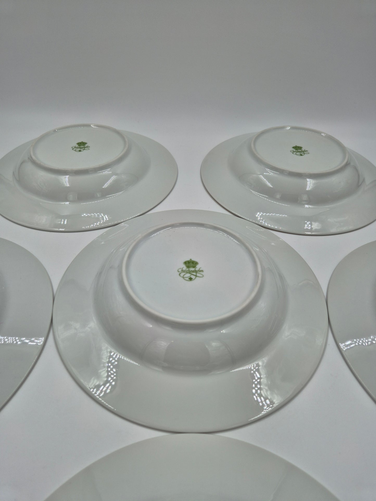 Set of 6 Christineholm Smultron Soup Plates 23 cm | Wild Strawberry Pattern | Scandinavian Tableware