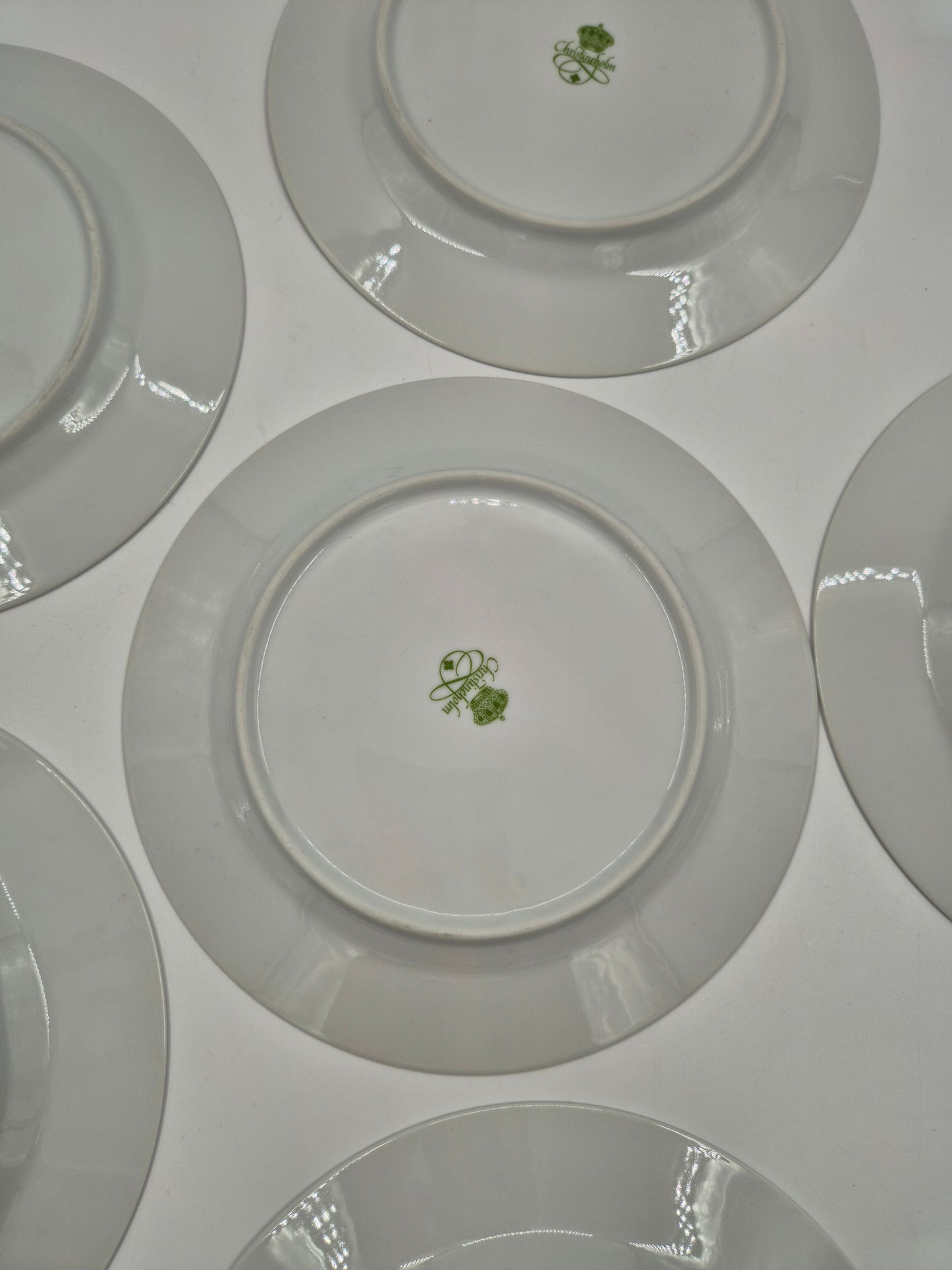 Set of 6 Christineholm Smultron Salad Plates 21 cm | Wild Strawberry Pattern | Scandinavian Tableware