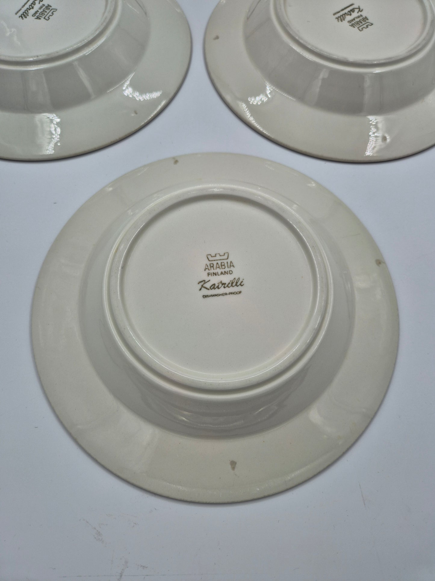 Set of 6 Arabia Katrilli Deep Plates by Esteri Tomula – Vintage Finnish Soup Bowls 23 cm