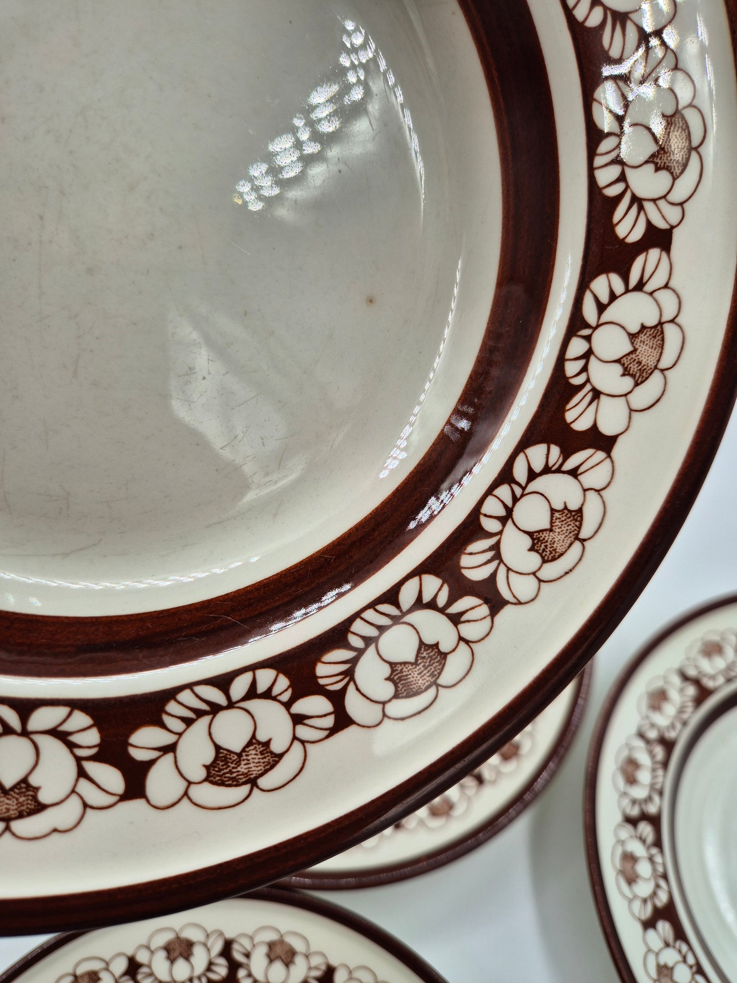 Set of 6 Arabia Katrilli Deep Plates by Esteri Tomula – Vintage Finnish Soup Bowls 23 cm