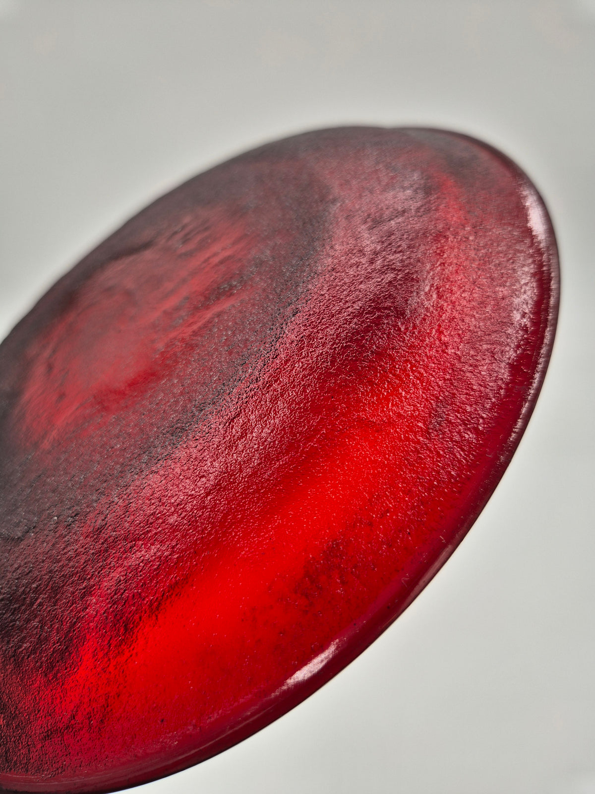 Set of 13 Vintage Arcoroc Ruby Red Dessert Plates | French Red Glass Plates 19 cm | Mid Century Scandinavian Tableware